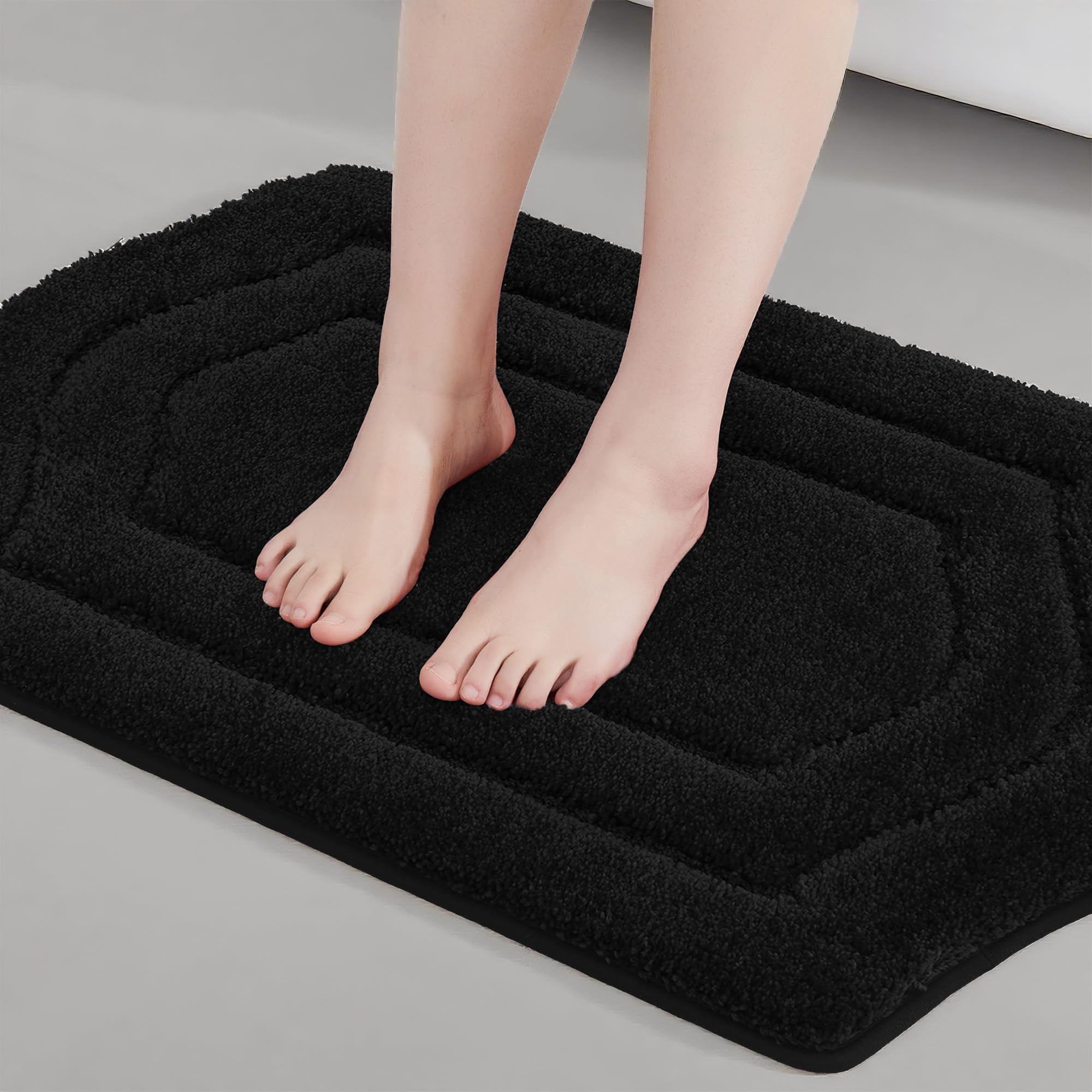 Tapis de bain polyester absorbant douche et baignoire 43 x 68 cm