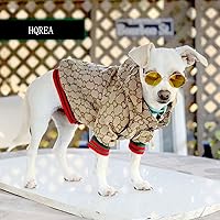 Vista 2 de HQREA Sudadera con capucha para perro, ropa de lujo para perro, chaqueta de invierno para perro, ropa clásica para mascotas, abrigo de bulldog