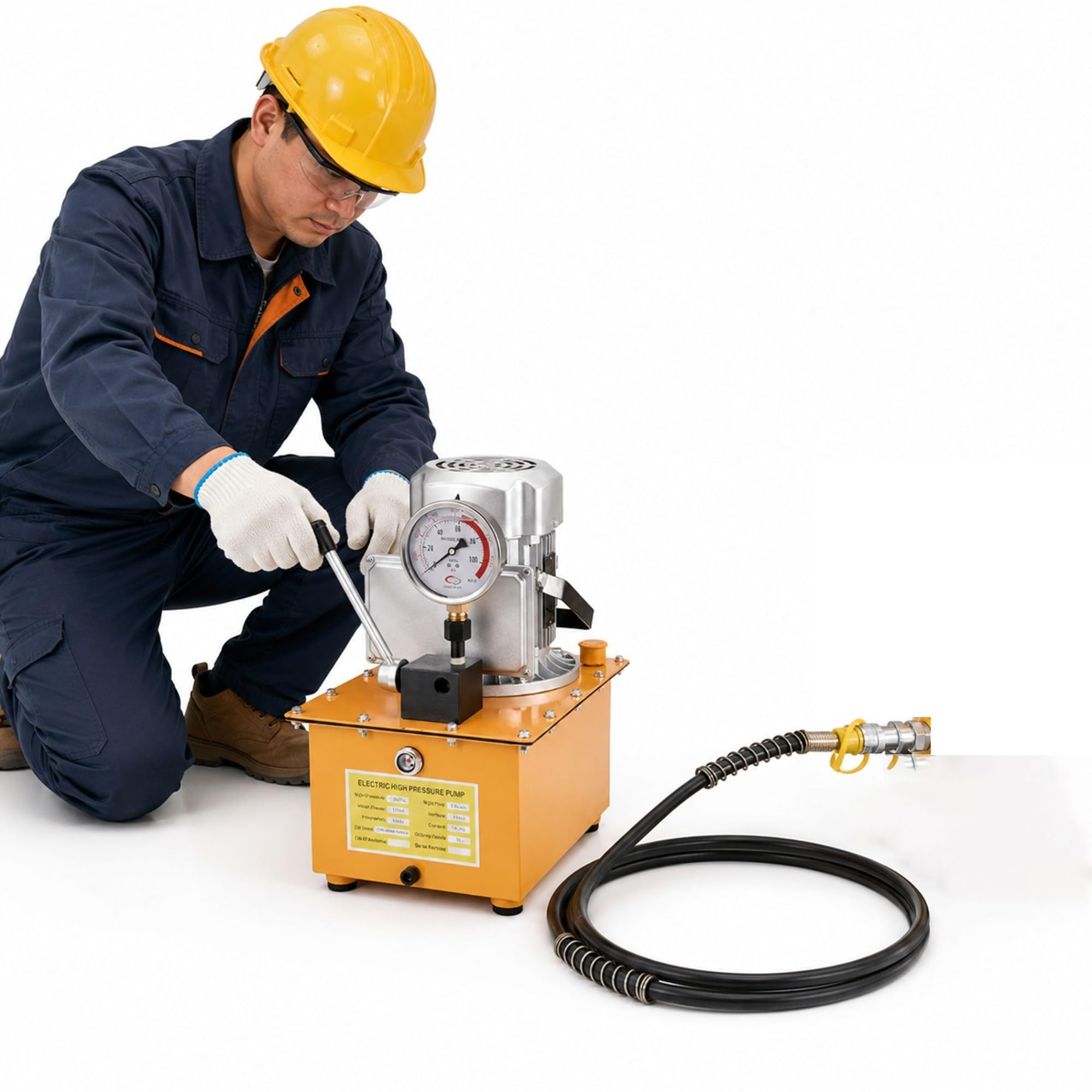 Pompa idraulica a semplice effetto da 10000 PSI, serbatoio da 2,1 galloni