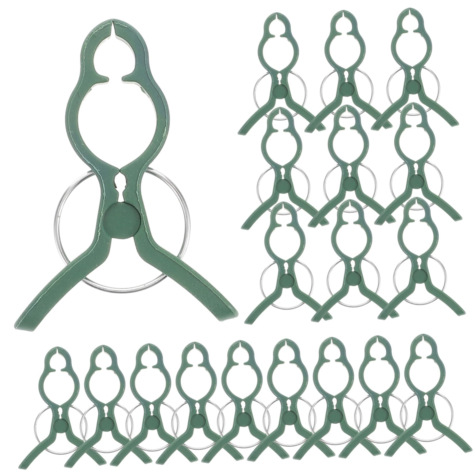 50pezzi Clip Supporto Piante Pomodoro Clip Allenamento Fusti Giardino Raddrizzamento Steli per Piante Rampicanti Fiori Vernice Verde Resistente