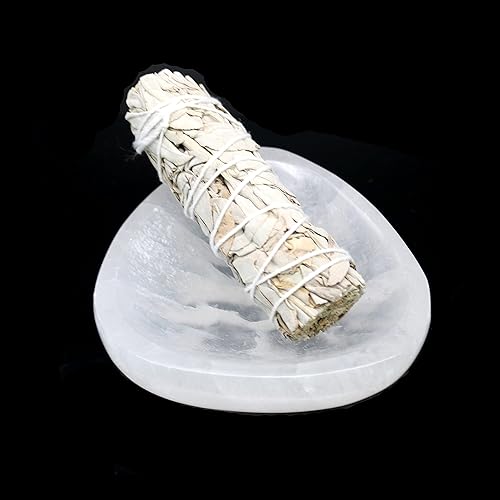 Miniatura 10 de Soul Sticks Cuencos de cristal de selenita para manchas, curación y recarga de cristales  Tazón de selenita pura para manchas y estación de carga de
