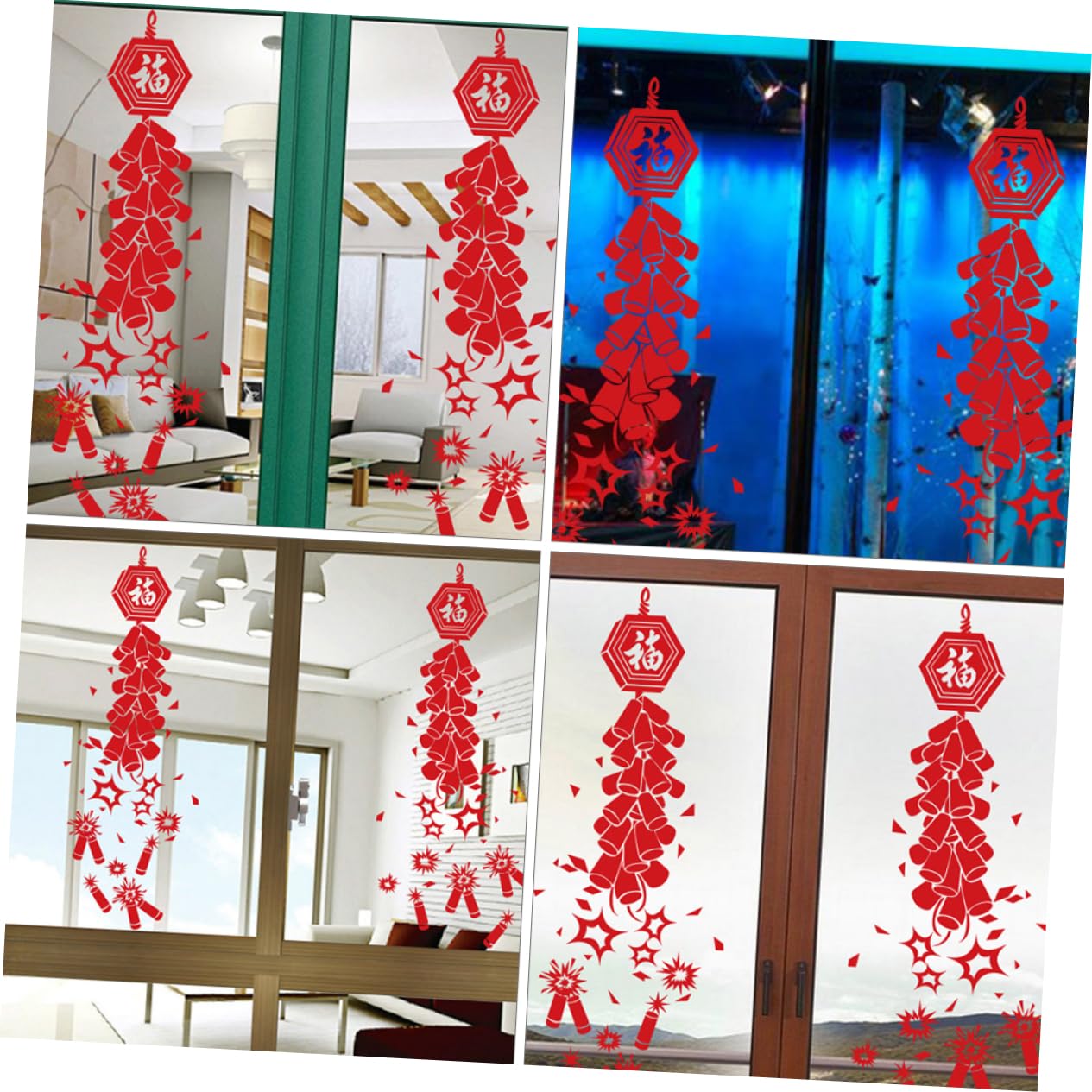 Mobestech 3pares Pegatinas De Ventana Año Decoración De Calcomanías Removibles Para y Superficies Para