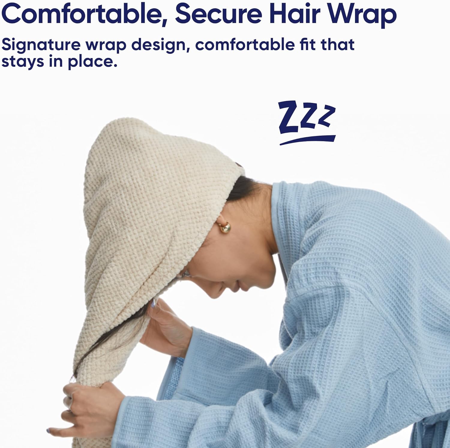 Vesta Hair Towel Wrap Set, Ultra Absorbent Waffle-Knit Microfiber, Quick-Dry, Shine & Frizz Control, Ideal for All Hair Types - Set of 2