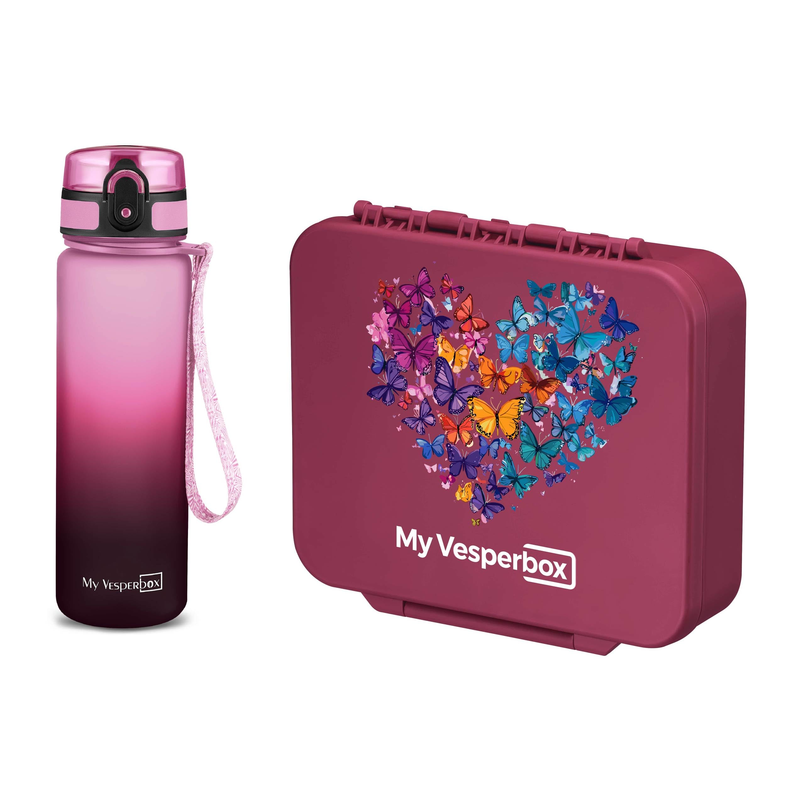 My Vesperbox Liv Set – Brotdose & 500ml Trinkflasche für Kinder – auslaufsicher & BPA-frei – Lunchbox für Schule & Kindergarten - Bento Box Set - Made in Germany