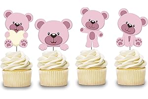 Pink Teddy Bear Cupcake Toppers - the Perfect Cake Decoration for Any Occasion