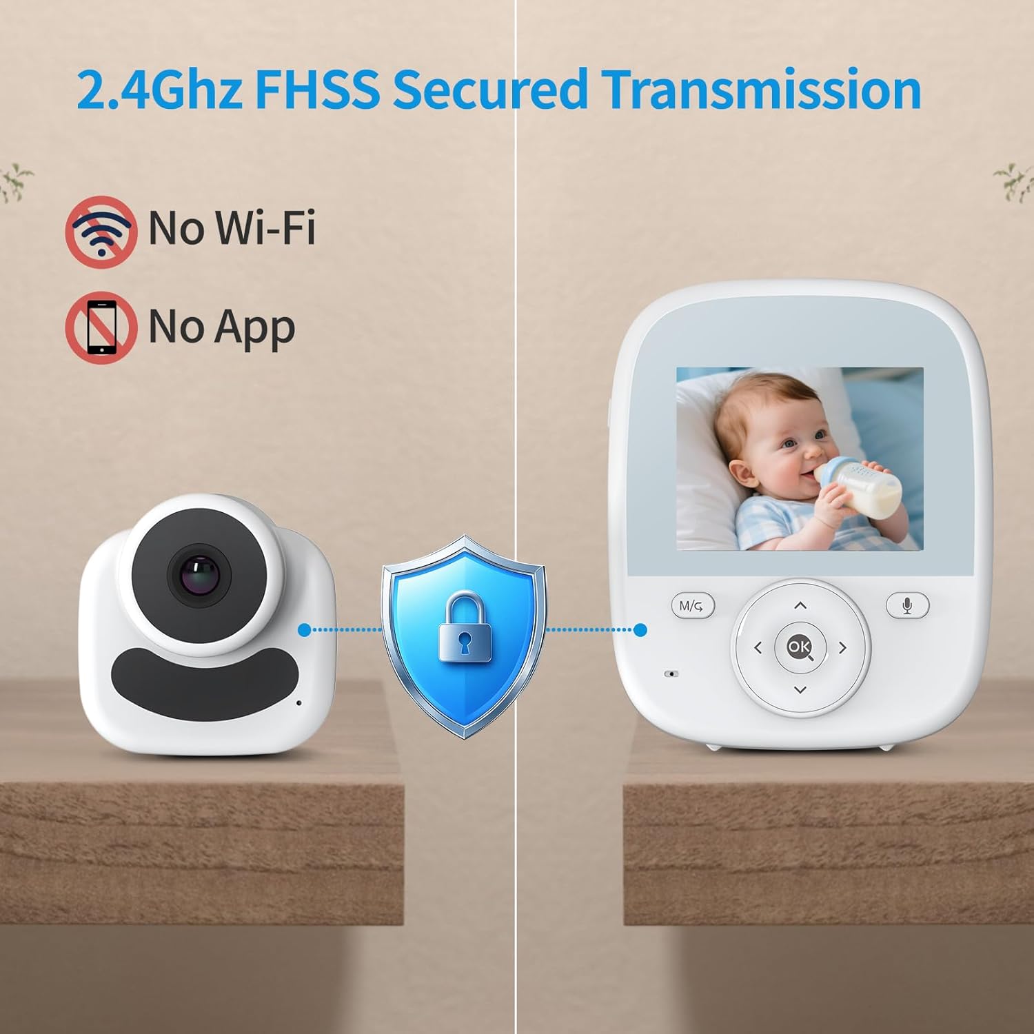 VIZOLINK VB28 Baby Monitor Auto Infrared Night Vision
