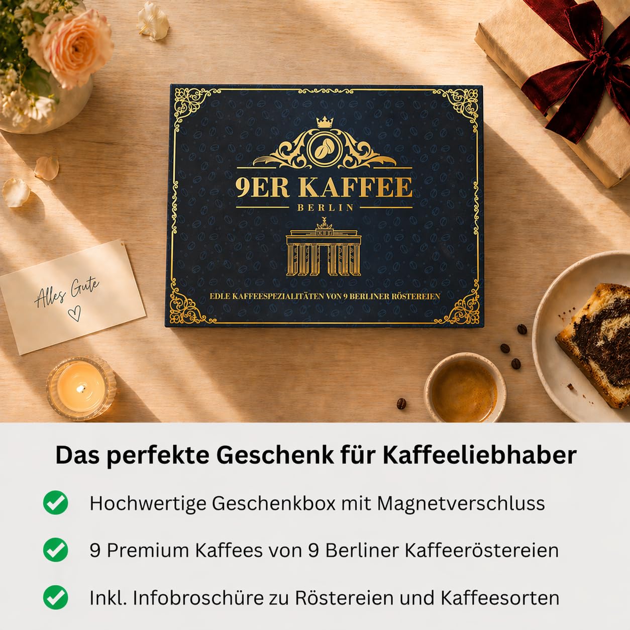 Kaffee Geschenk-Set 9 Berliner Kaffeeröstereien Specialty Coffees Kaffeebohnen Probierset Geschenkbox