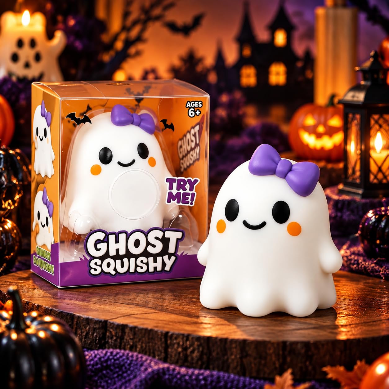 Ghost Squishy Toy for Boys and Girls, Halloween Stress Relief Fun Gift