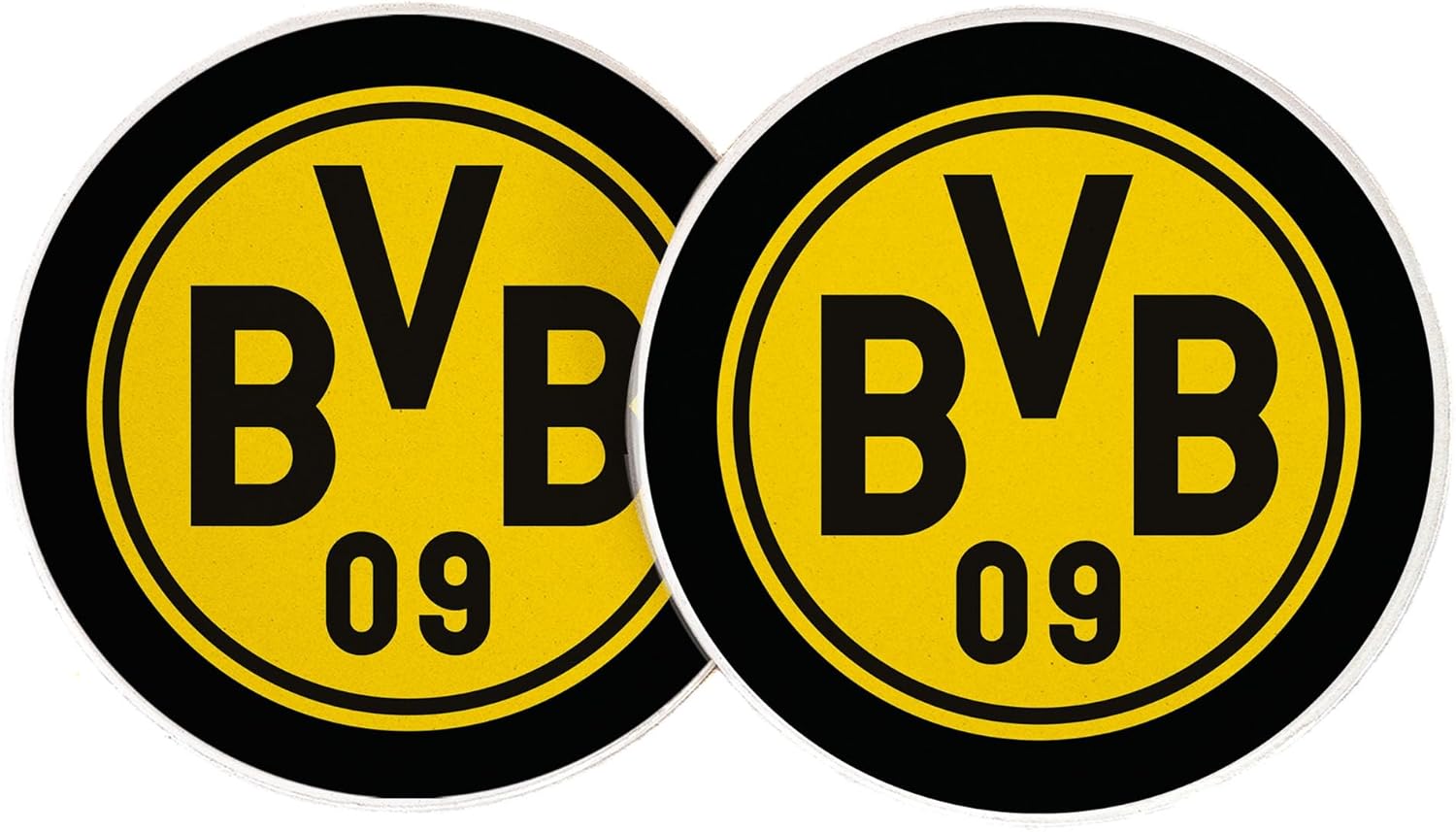 Desert Cactus Borussia Dortmund FC Car Accessories BVB German Germany Die Schwarzgelben Soccer Absorbent Sandstone Cup Coasters Licensed Product Set of 2 (Design B)