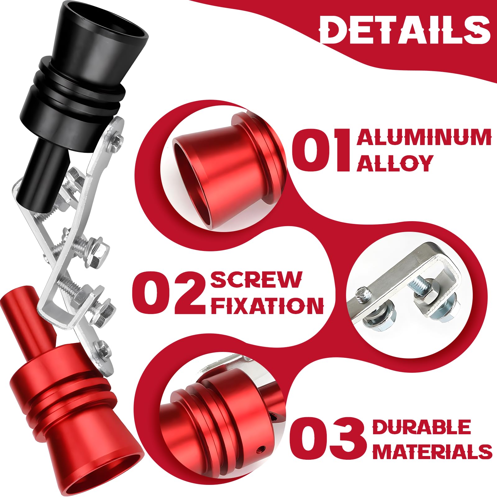 Sifflet Turbo Pour échappement - Simule Le Son Turbo, Alliage Aluminium - Tailles S/M/L/XL - Pour Voitures Modifiées