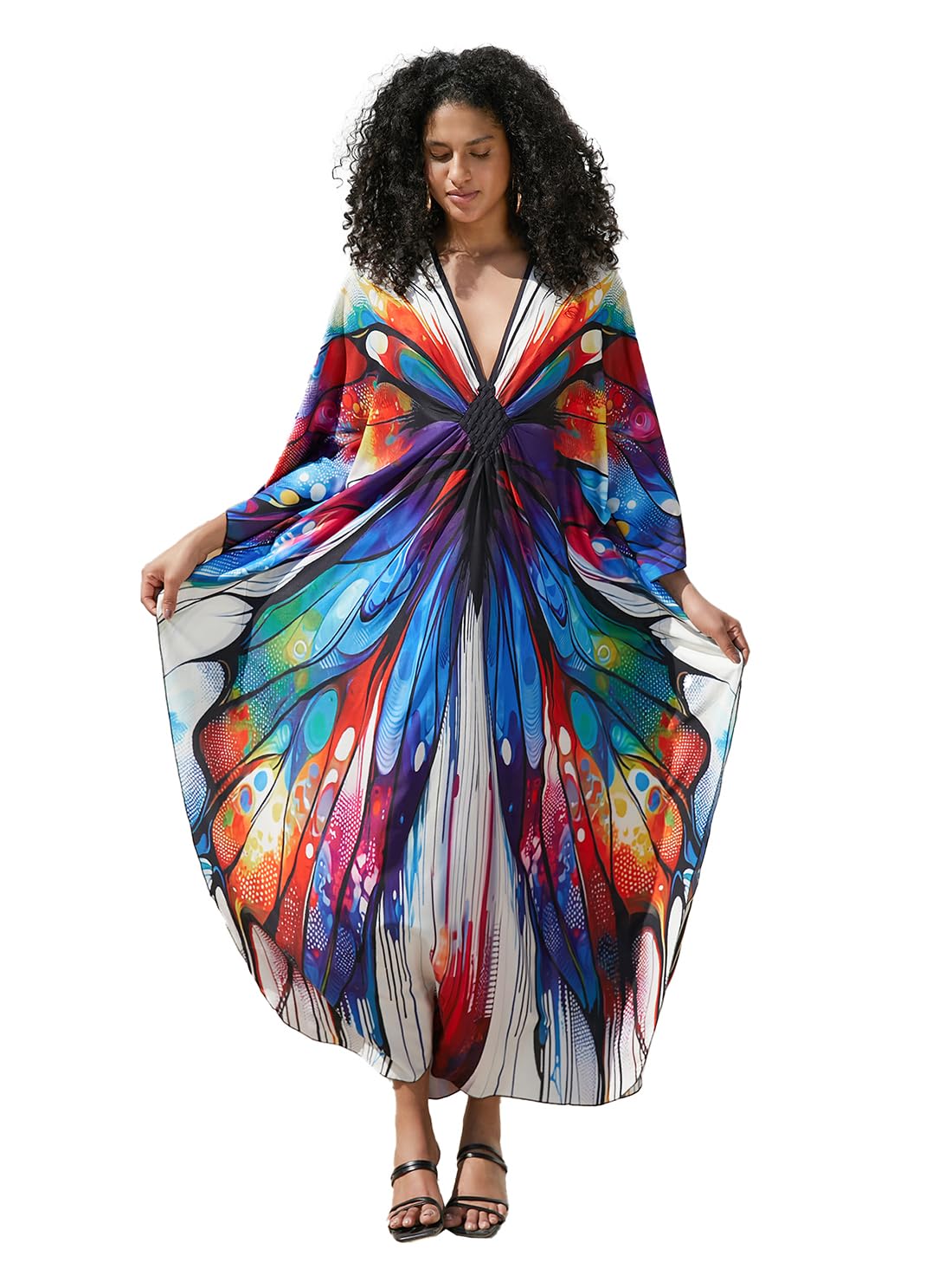 sunforyou Kaftan Dresses for Women Stylish Caftans Plus Size Beach Cover up Soft Loungewear