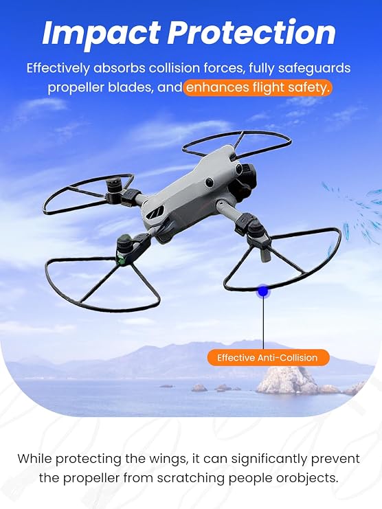 DJI Mini 5 Pro用プロペラガード – プラスチック製衝突防止ガード、DJI Mini 5 Pro用プロペラ保護カバー。耐久性、耐衝撃性、軽量ブラック