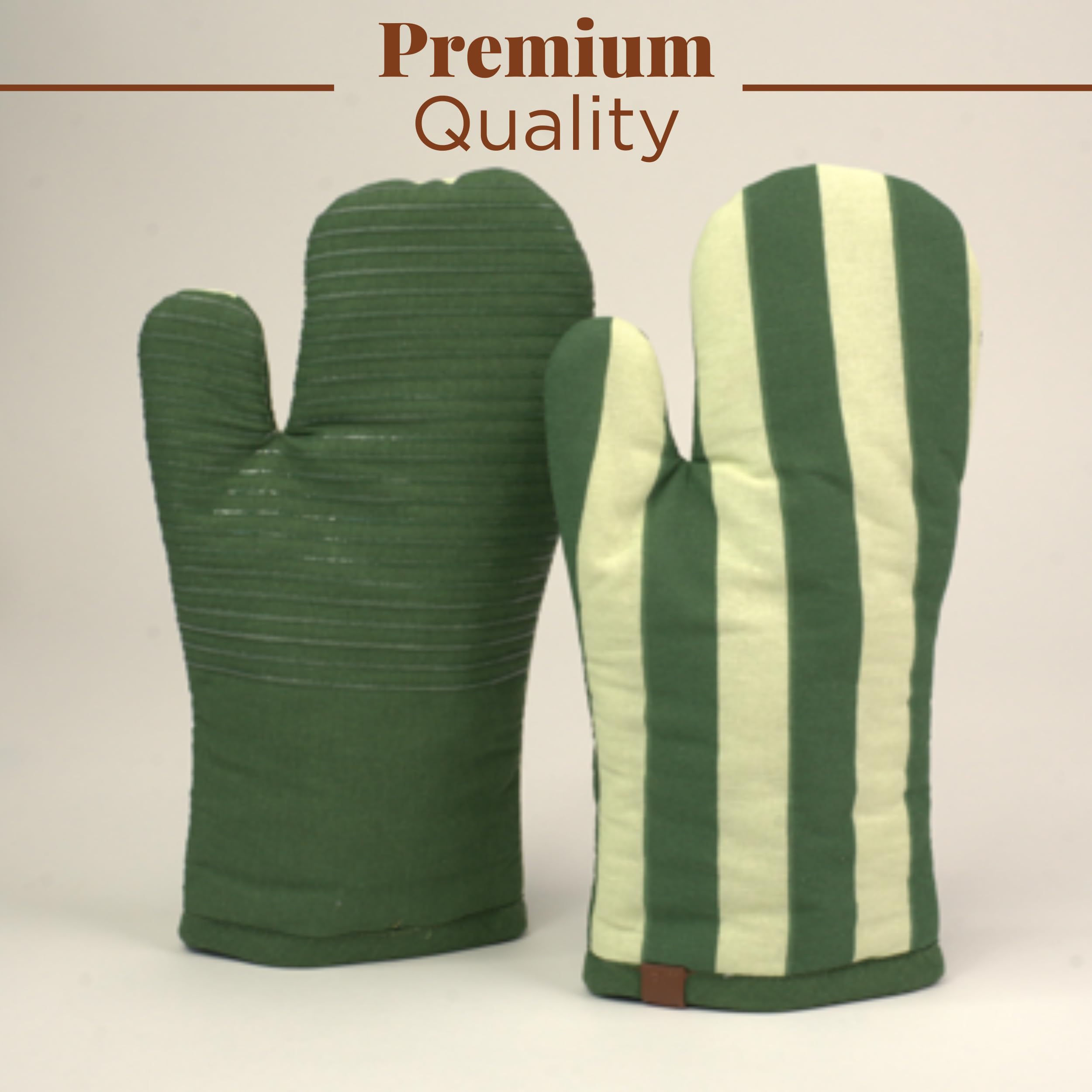 Gant de cuisine (matcha, 100 % coton avec silicone)