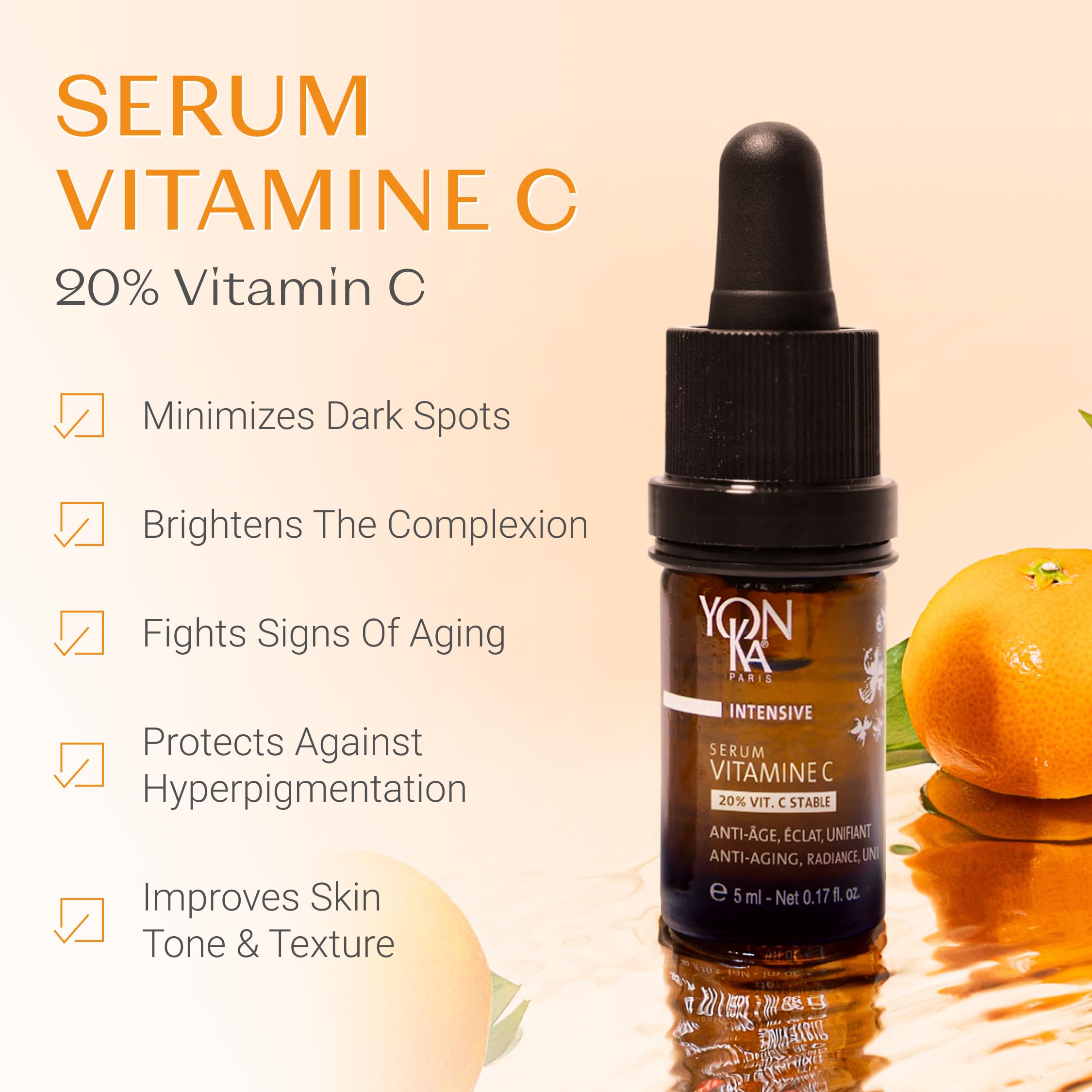 Yon-Ka Vitamin C Travel Set | Gentle Face Milk Cleanser, Lotion Toner & Vitamin C Serum | Essential Kit to Cleanse, Hydrate, Tone & Revitalize Skin | For Dry or Sensitive Skin | 3-Piece Travel Size