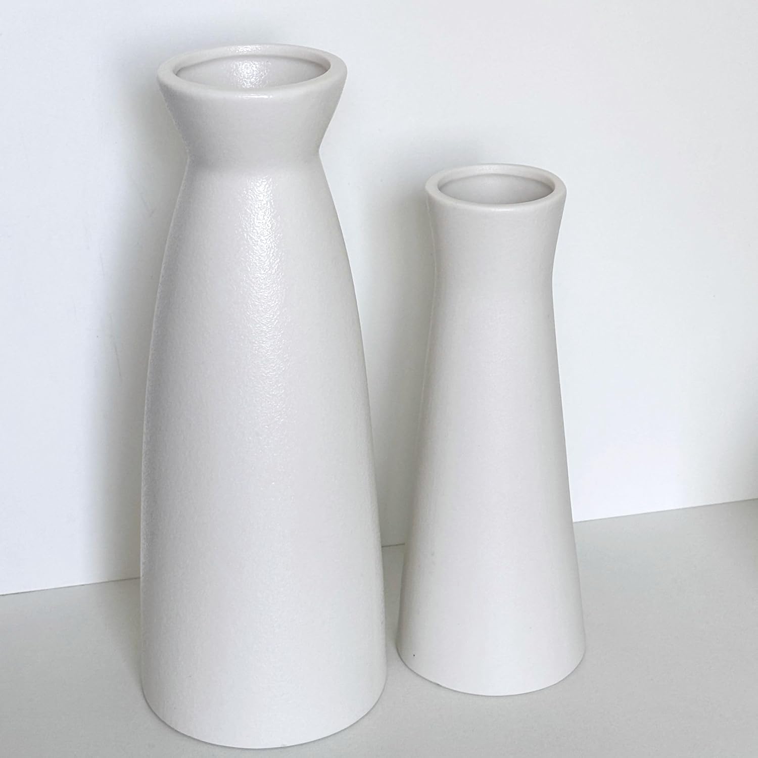 White Ceramic Vase Set of 3,Modern Boho Flowers Vases for Home Decor,Farmhouse,Shelves,Entryway Table Decor,Bathroom,Livingroom Decoration Gifts - Image 3