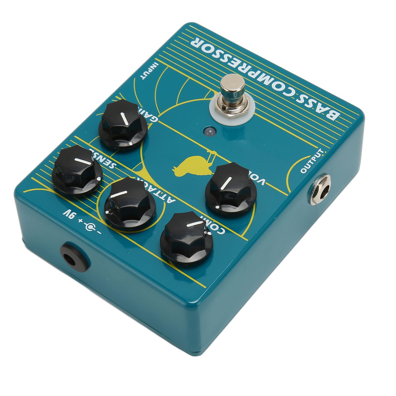 RIZGHWOY Effetto di Compressione del Pedale in Alluminio a Basso Pedale per i Musicisti Livello 1/4in Mono Jack per i Bassisti