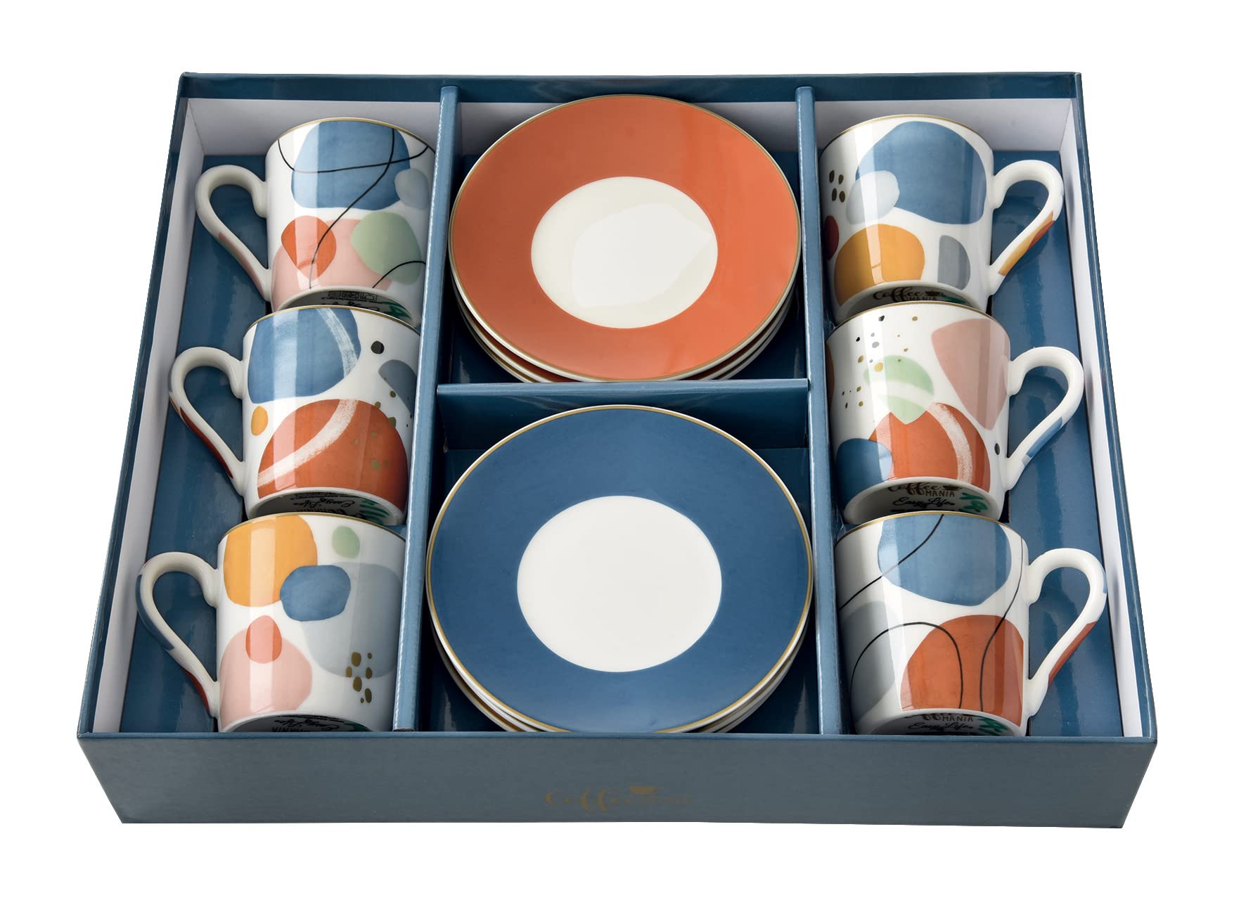 COFFRET 6 TASSES A CAFE 10CL EN PORCELAINE SHAPES
