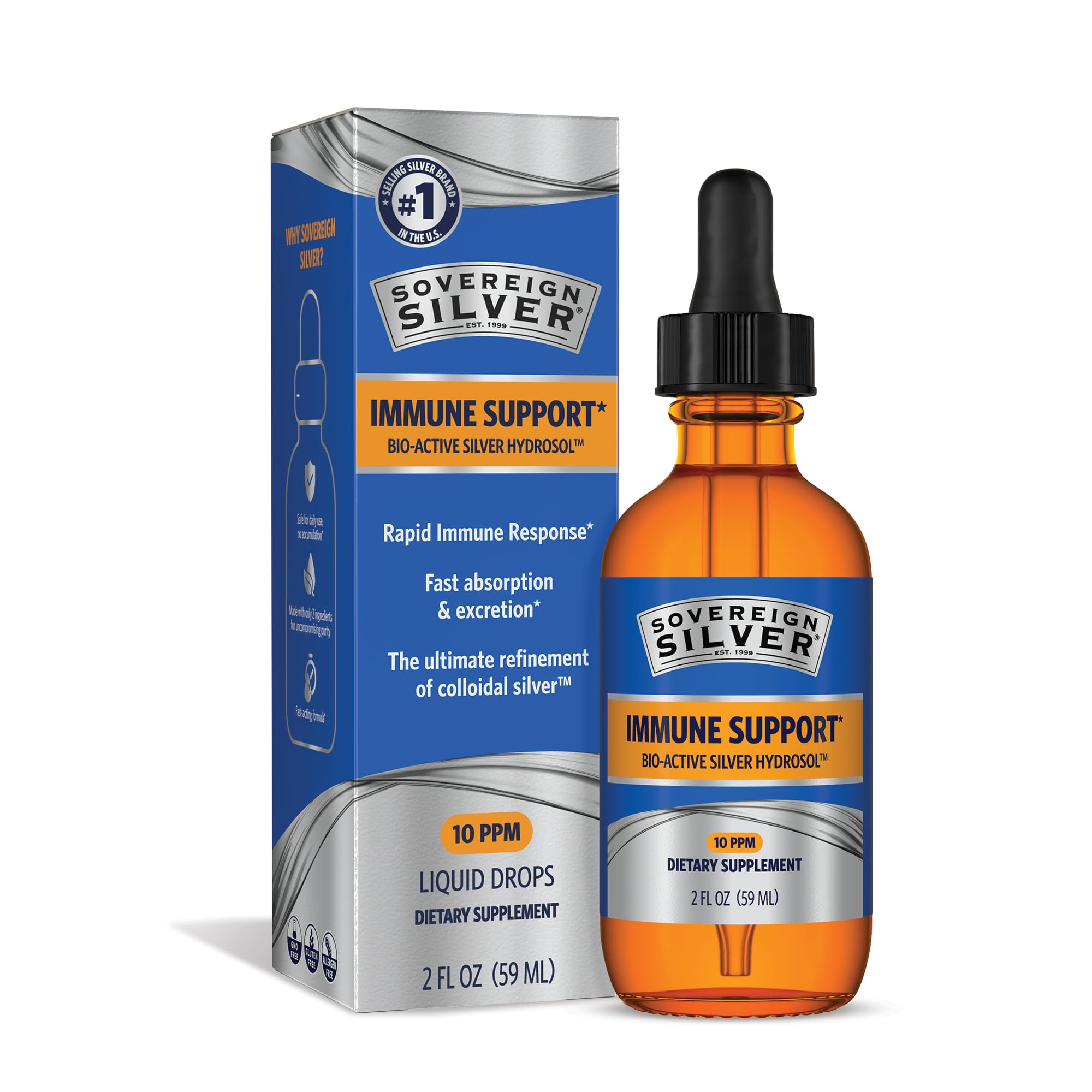 Sovereign Silver Bio-Active Silver Hydrosol Droper, 60 ml