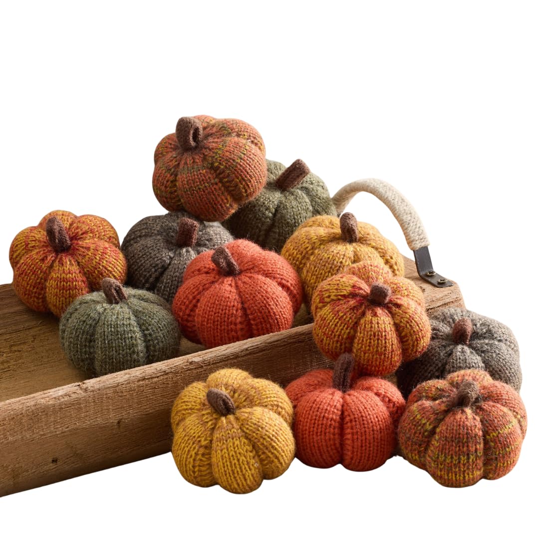 Cozy Mini Knit Pumpkin Set of 12