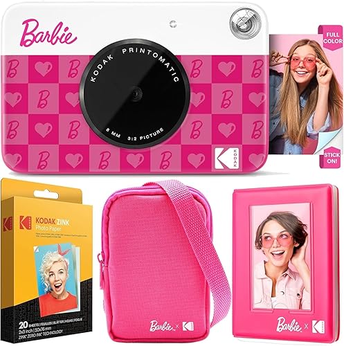 Miniatura 10 de KODAK x Barbie - Paquete Deluxe de cámara digital de impresión instantánea a color Printomatic Barbie (Estilo Signature) + Estuche Deluxe para
