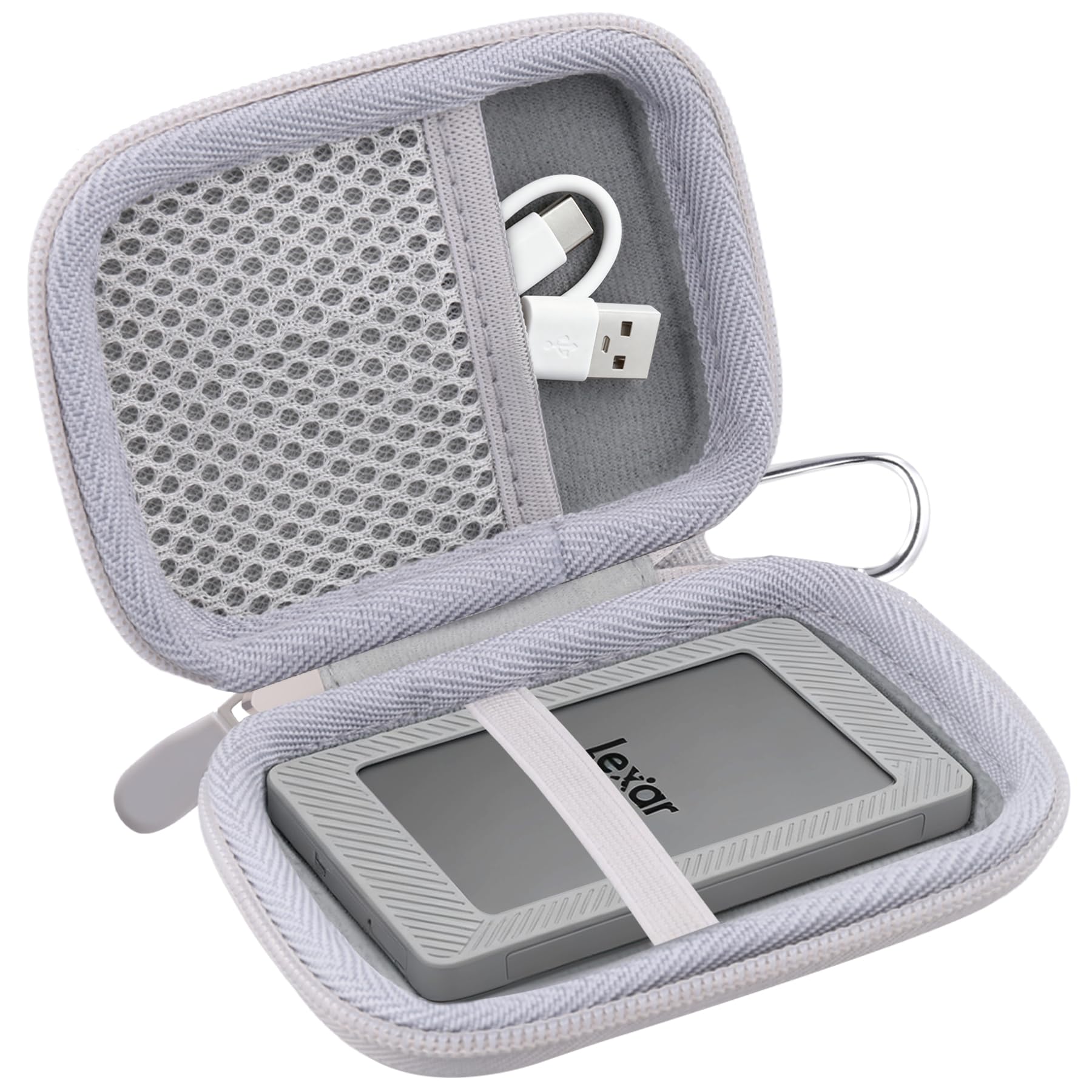Khanka Custodia per Lexar TouchLock ES5 ES4 SL500 SL500M 1TB/2TB/4TB Portatile SSD, Custodia di Conservazione per Lexar TouchLock/ES5/ES4/SL500/SL500M Esterno SSD, Solo Custodia (Bianco)