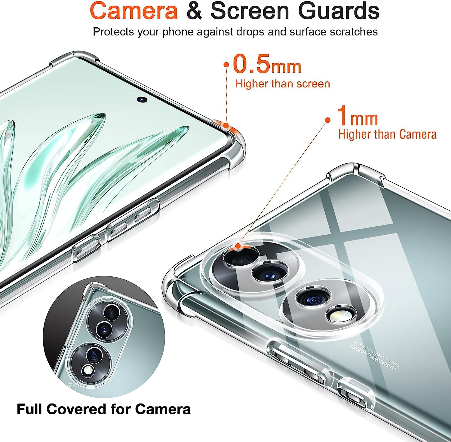 Custodia Con Collana Per HONOR 90: Cover Silicone TPU Trasparente E Cordino Regolabile Arcobaleno