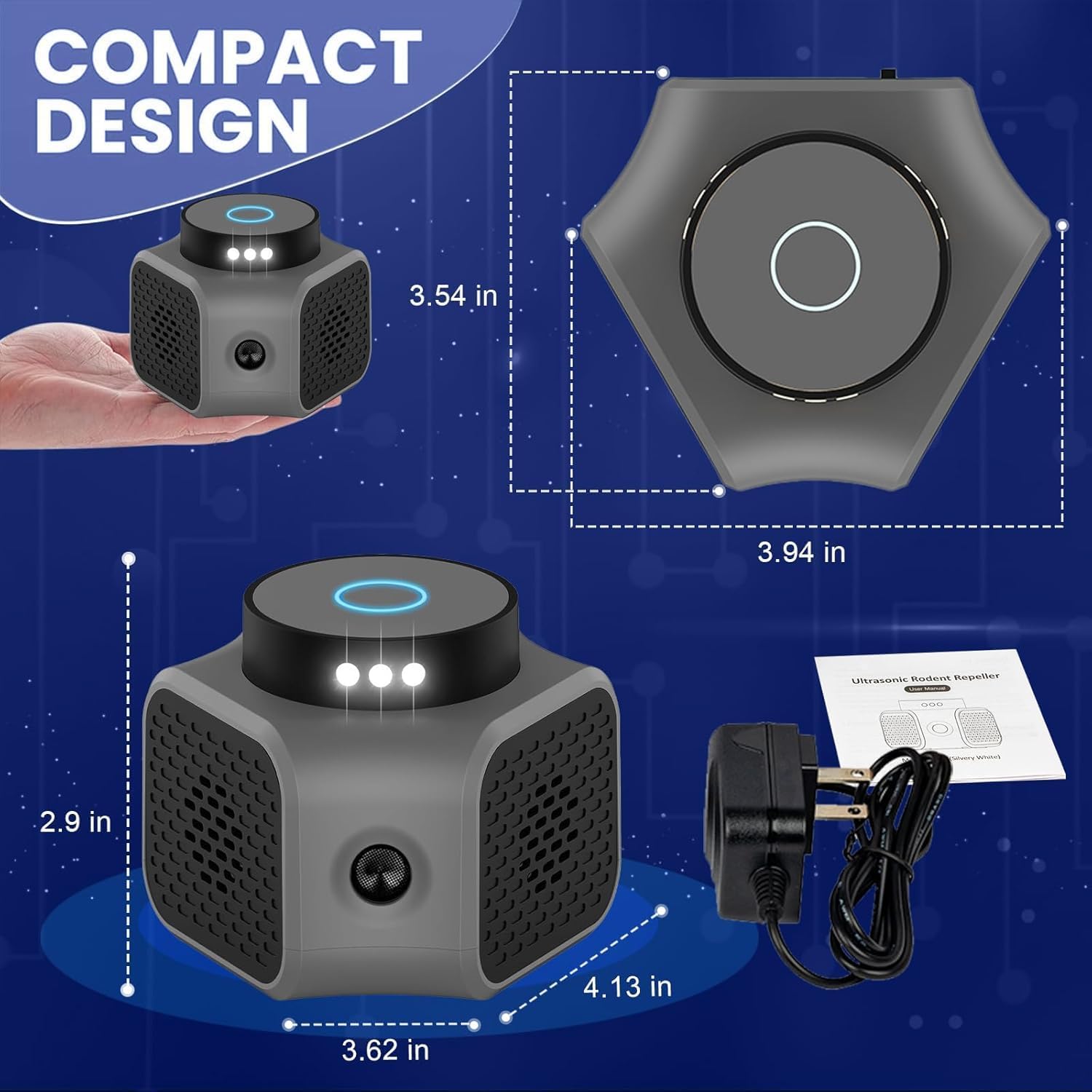 Mice Repellent Ultrasonic Plug in 4-Modes Rat Repellent Indoor Rodent Rat Repellent Indoor Modern Solution Ultrasonic Mouse Repellent Ultrasonic Plug in Attic Home Basement Garage Rvs - Image 7