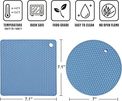 Miniatura 7 de Alfombrillas de silicona para salvamanteles resistentes al calor posavasos para encimera soporte de cuchara almohadilla de agarre ollas calientes y