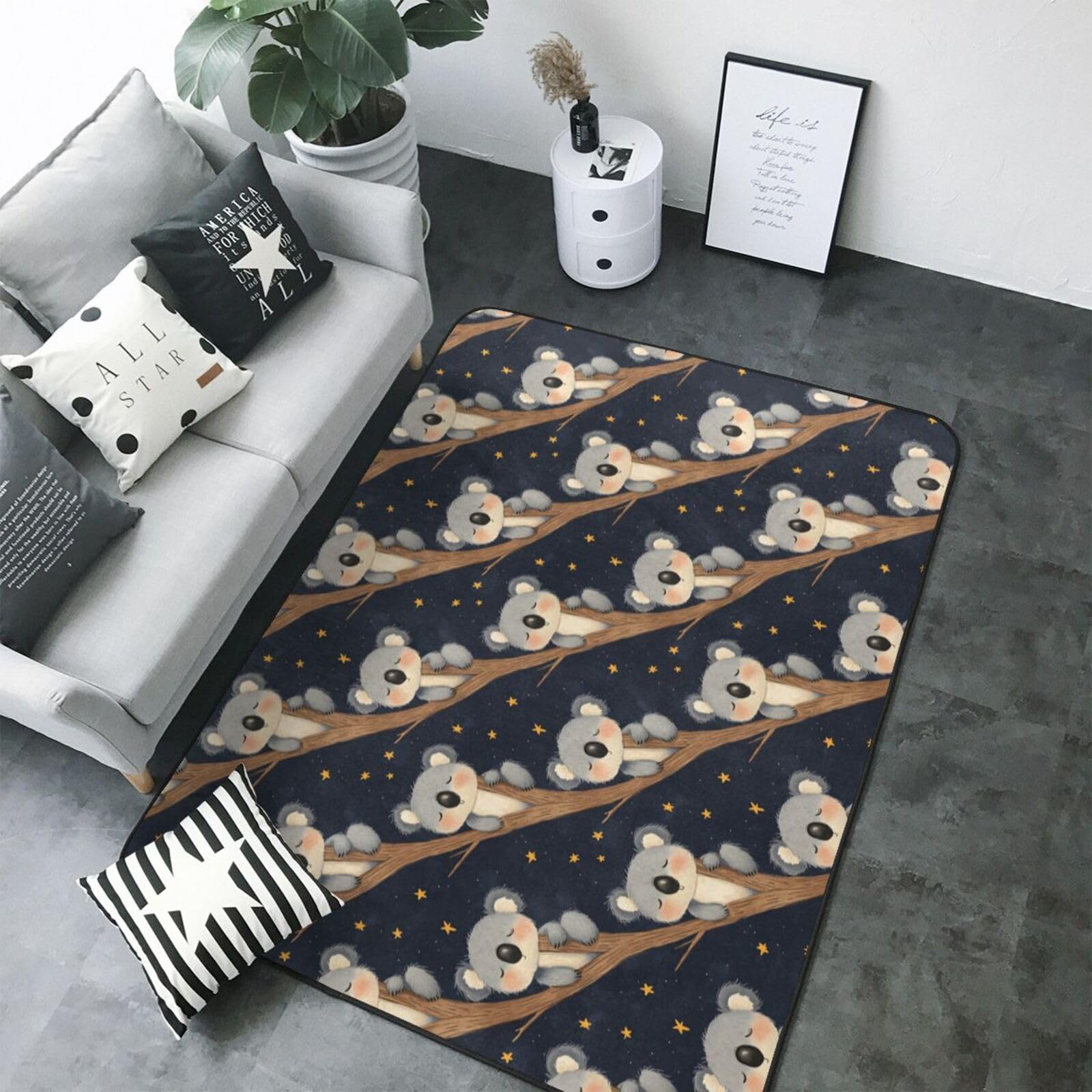Grand tapis pour salon lavable 203 x 147 cm tapis de chambre d enfant antidérapant