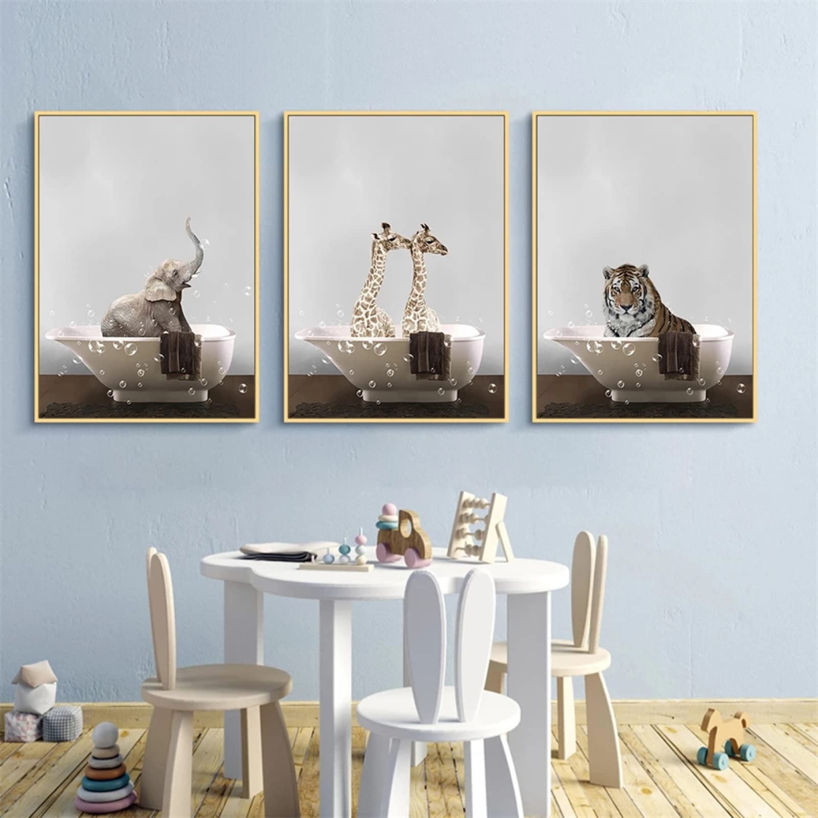 Diamond Painting Complet, 3 Pack DIY 5D Broderie Diamant, Éléphant Tigre Girafe 70x90cm Diamant Peinture Kits pour Adultes Strass, Kit Diamant Painting pour Enfants pour Home Décoration Murale