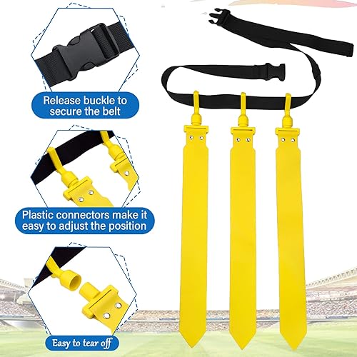 Vista 72 de Hungdao Cinturones y banderas de fútbol para 12 jugadores, cinturones de fútbol ajustables para niños, adolescentes, adultos, entrenamiento en Rojo