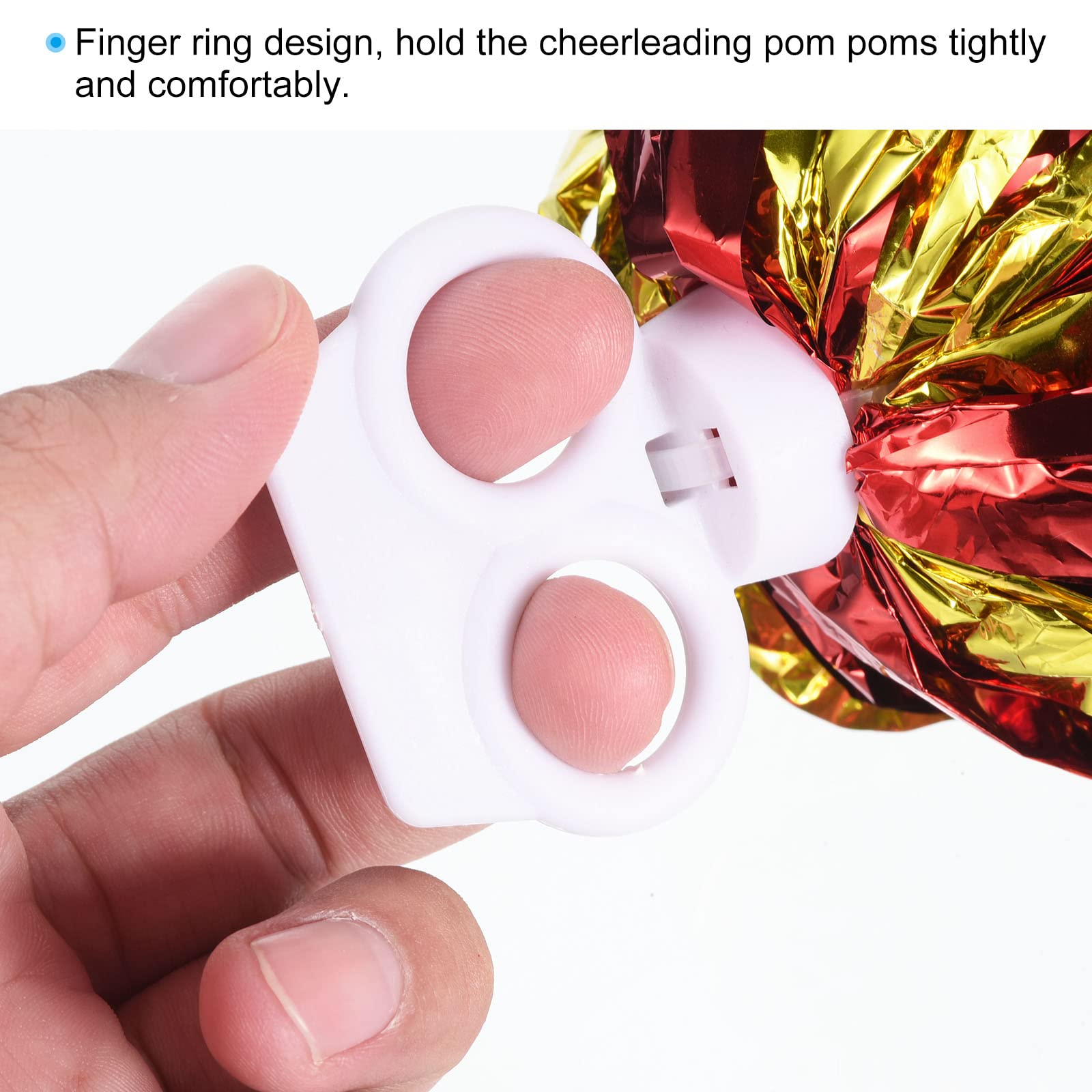 PATIKIL Pompon Cheerleading 2 Pezzi PET Fori per le Dita Rosso Dorato