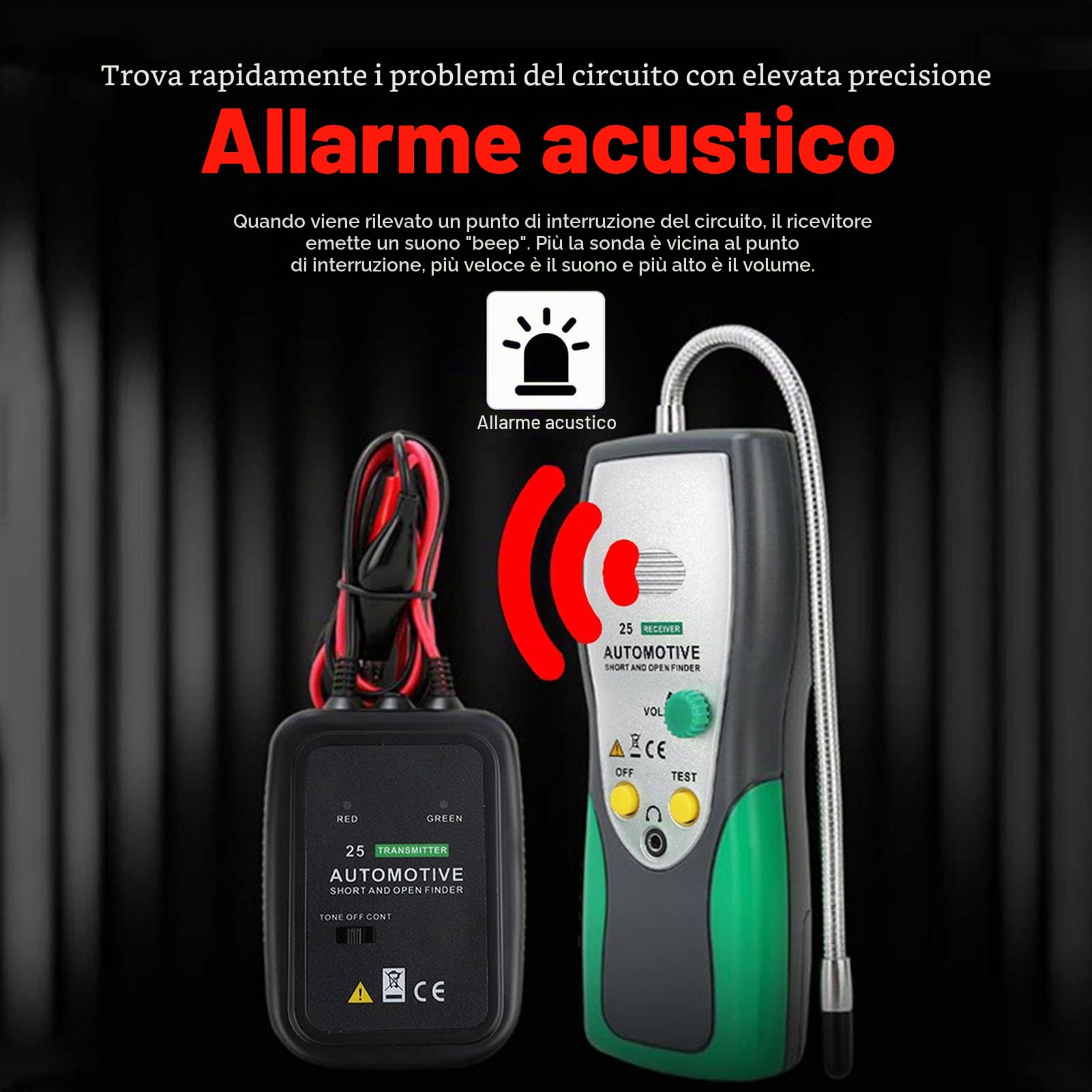 Strumento per Tester di Riparazione a Corto Raggio DY25 Rilevatore di Cavi per Cavi per Rilevatori di Cortocircuiti Automobilistici per Riparazioni Diagnostiche di Veicoli per Auto