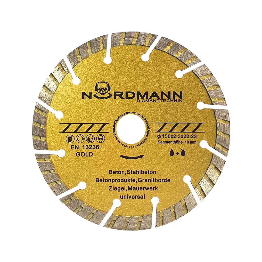 1 disco diamantato per fresatrice a fessura, 150 mm, disco diamantato per cemento, cemento armato, clinker, mattoni, alta velocità di taglio, durevole e preciso