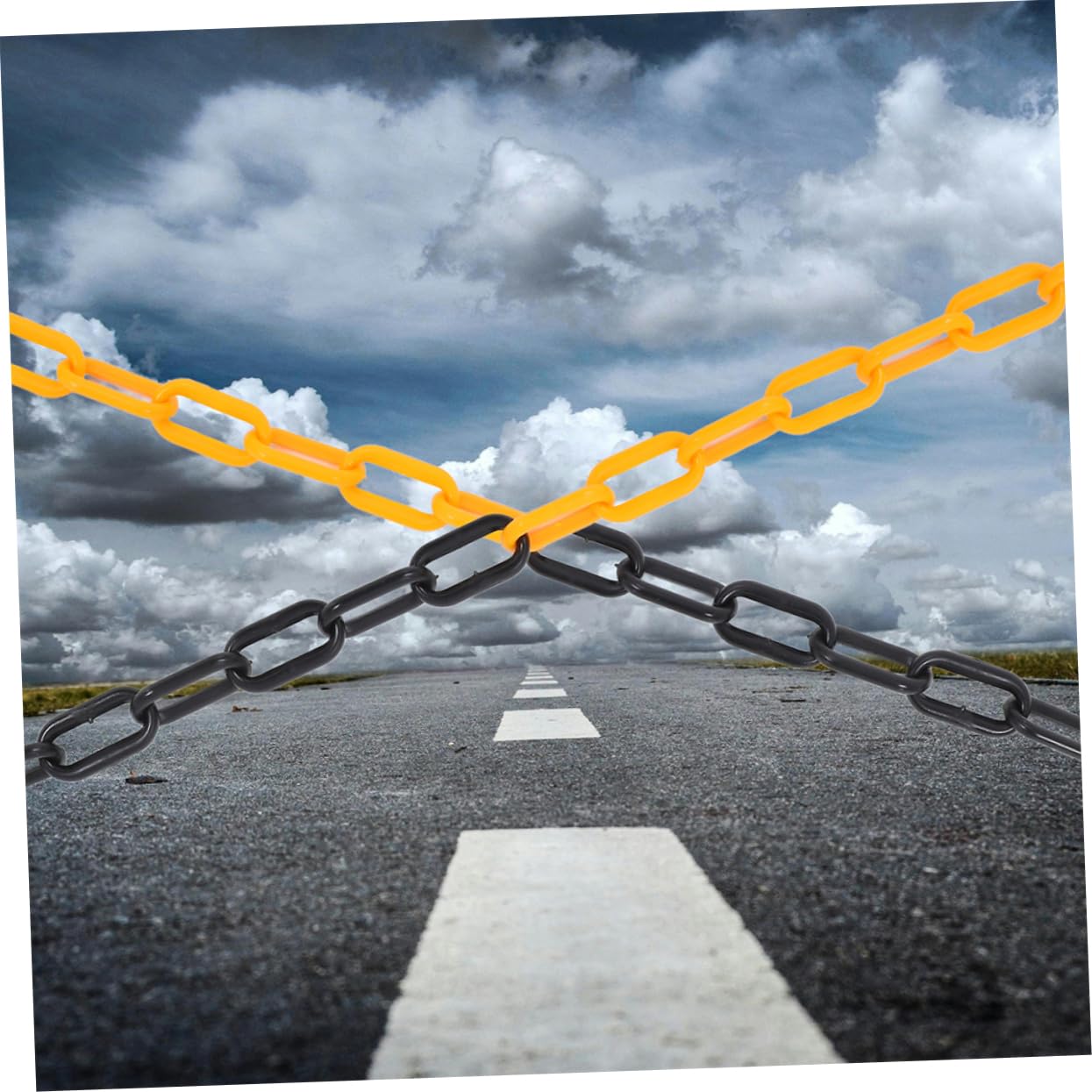 Versatile Plastic Barrier Chain Traffic Safety Delineator for Parking Lots Construction Sites Event Security Weather Resistant Easy Installation
