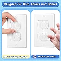 Vista 6 de Thyle 200 Pcs Outlet Covers Bulk Child Baby Proofing Plug Covers for Electrical Outlets Easy Install Socket Sturdy Safe Secure Baby Proofing Kit for