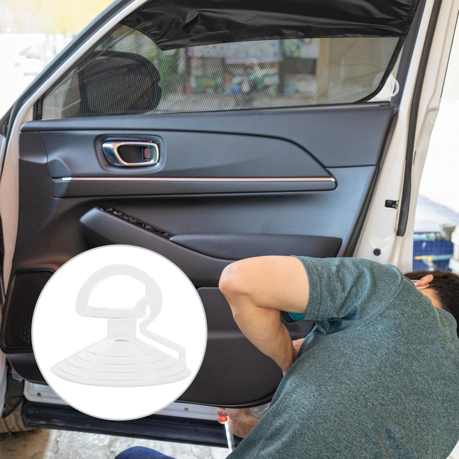 Cabilock 400 Ventosas de Plástico Transparentes para Parabrisas de Coche 3,5 Cm con Anilla de Tiro, Reutilizables y Resistentes al Calor para Parasoles Interiores y Organización