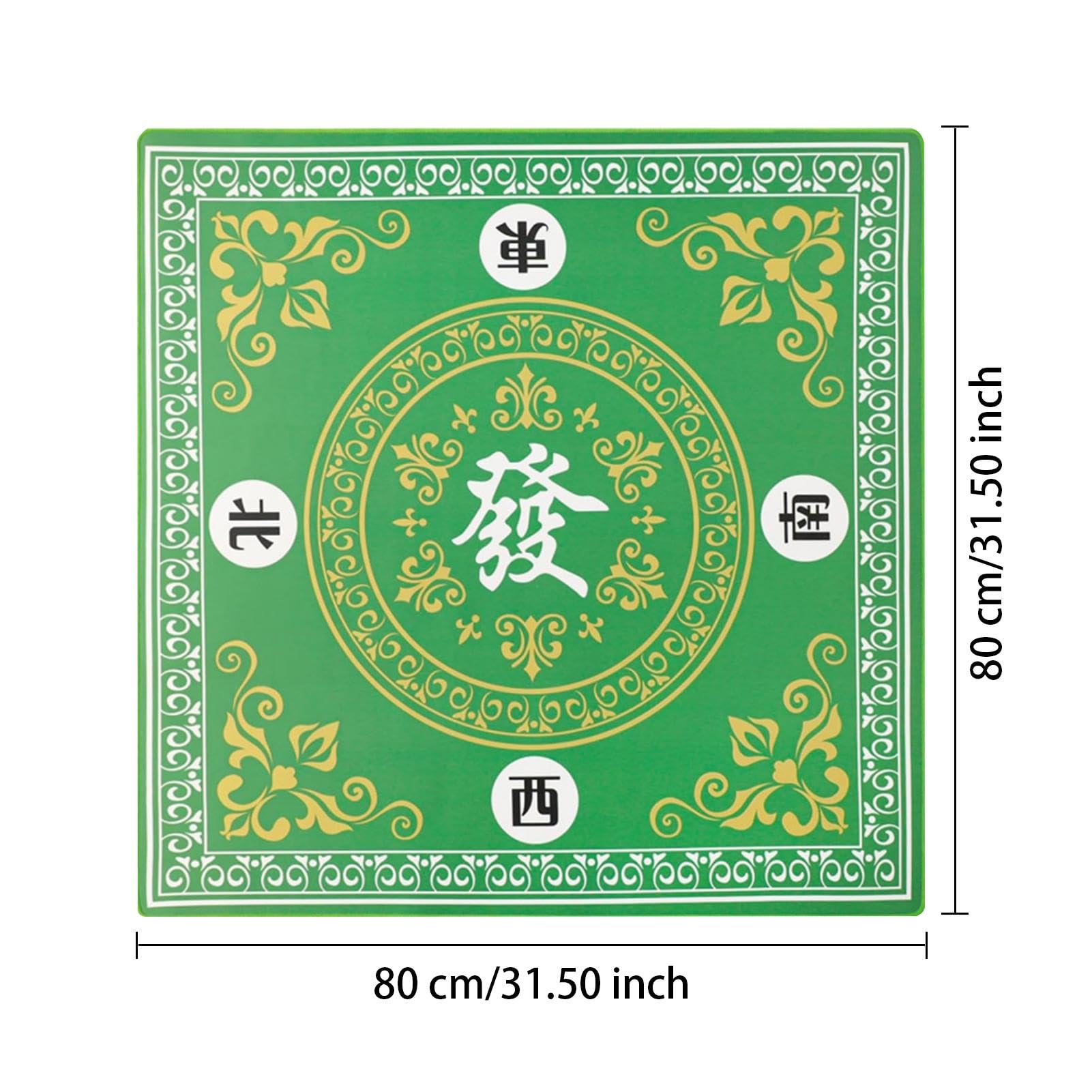 Mahjong Mat – Tapis de Jeu carré de 80 x 80 cm – Housse antidérapante pour Les Amateurs de Mahjong, Tapis de Jeu pour Jeux de Cartes de Poker