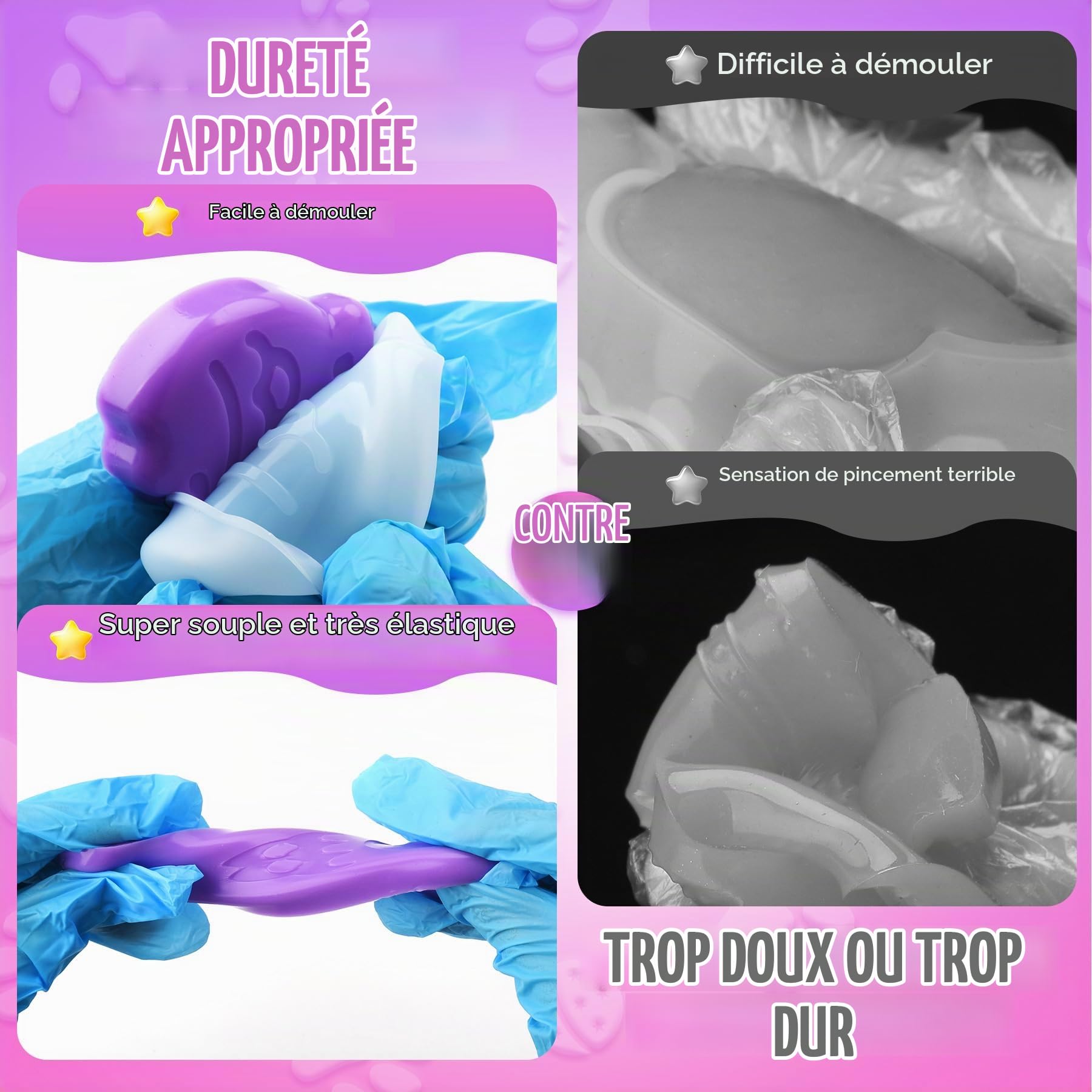 Kit de Squishy Fabrication en Silicone Liquide - Rapport AB 1:1 Mélangé en Caoutchouc de Silicone Super Doux pour Squishy Maker, Kit de Fabrication de Cadeau Parfait pour Soulager (Translucide, 1000g)
