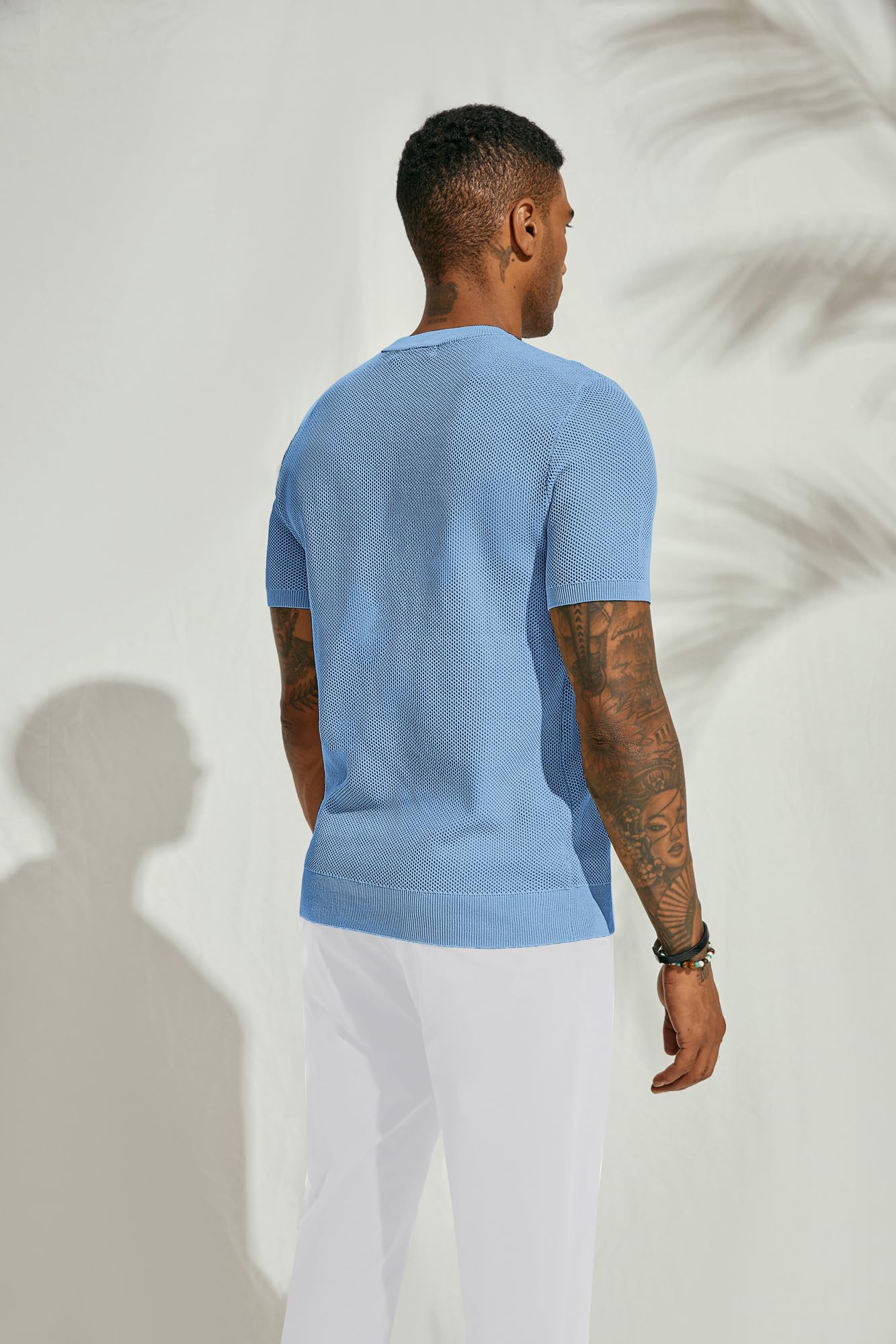 PJ PAUL JONES T-shirt da uomo Casual Maglia Manica Corta Girocollo A Nido D'ape Waffle Solido Maglia Pullover Tees
