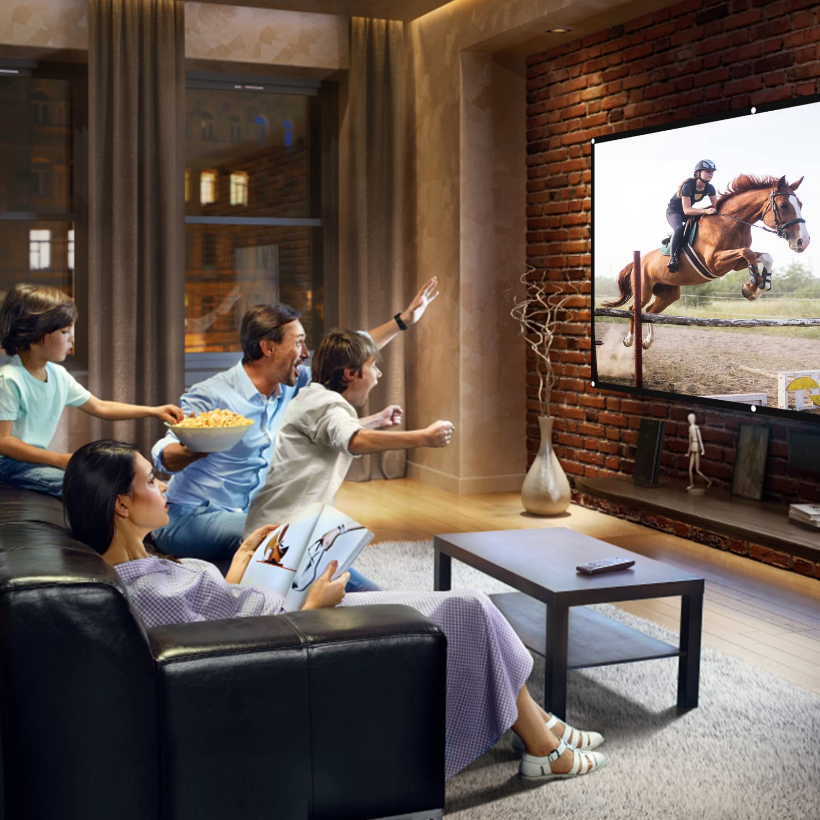 Pantalla De Proyector 72 Pulgadas Portátil, 16:9 HD 4K - Plegable, Rápida Instalación Para Cine En Casa