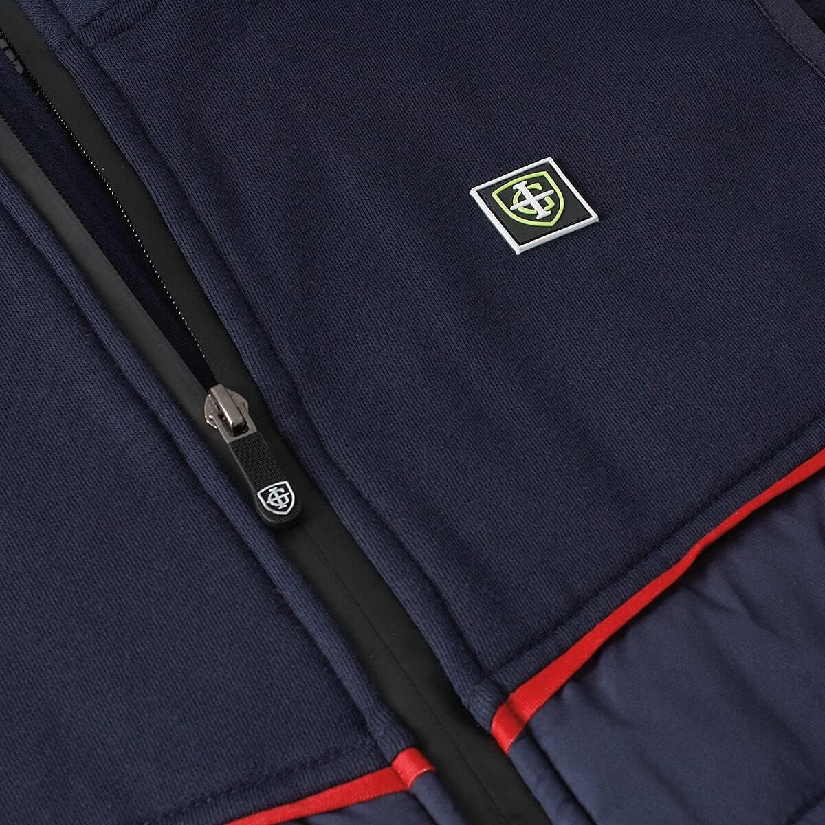 Island Green Men's Full Zip Through Hybrid Thermal Quilted Golf Gilet