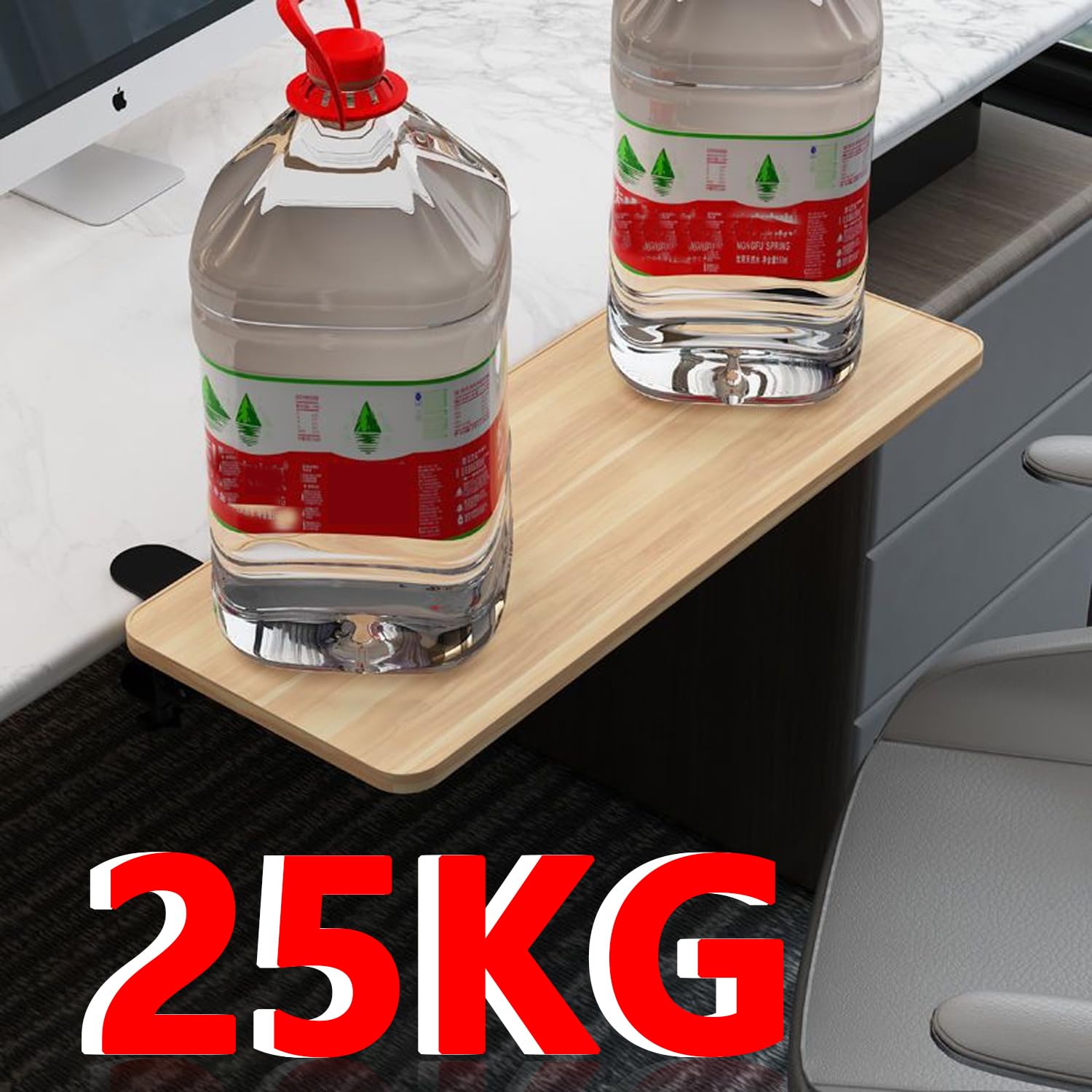Estensione ergonomica per scrivania – 52 x 25 cm, pieghevole a 90°, non necessita di foratura, prolunga da tavolo, estensione per tastiera, supporto per desk Extender (Oak, 52 x 25 cm)