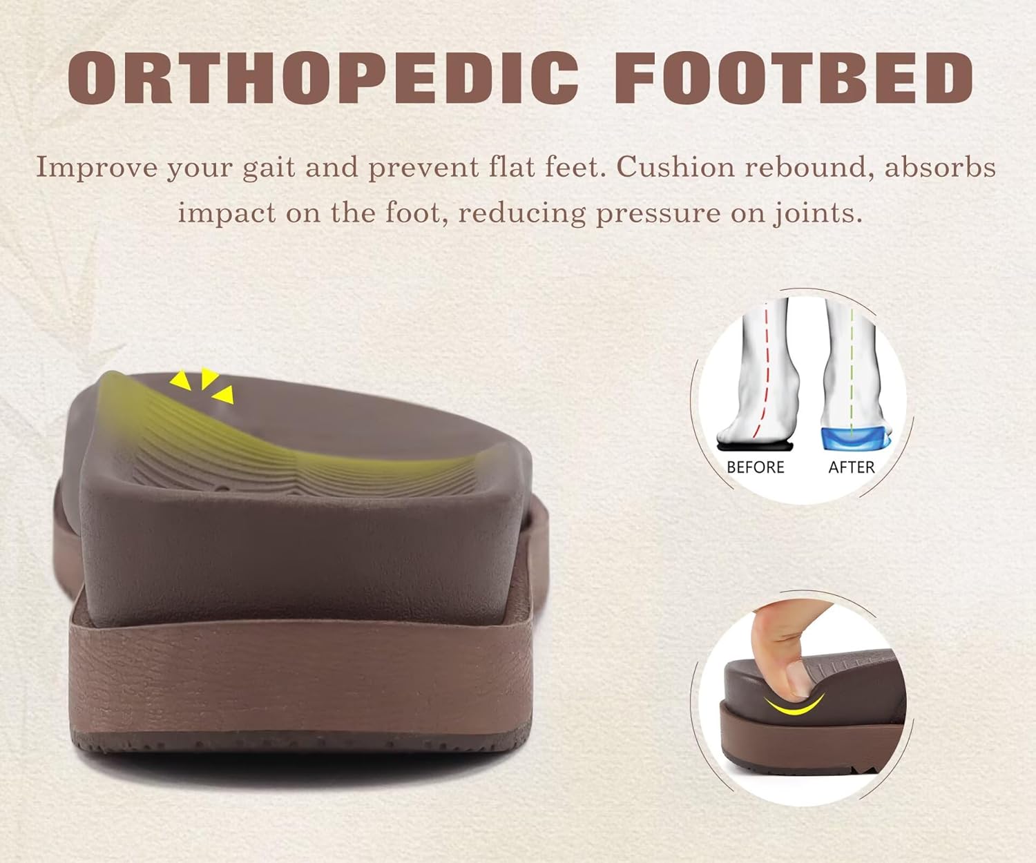 KuaiLu Womens Dressy Orthopedic Sandals Lightweight Cushion Foam Slides Sport Recovery Walking Slippers with Plantar Fasciitis Arch Support - Image 4