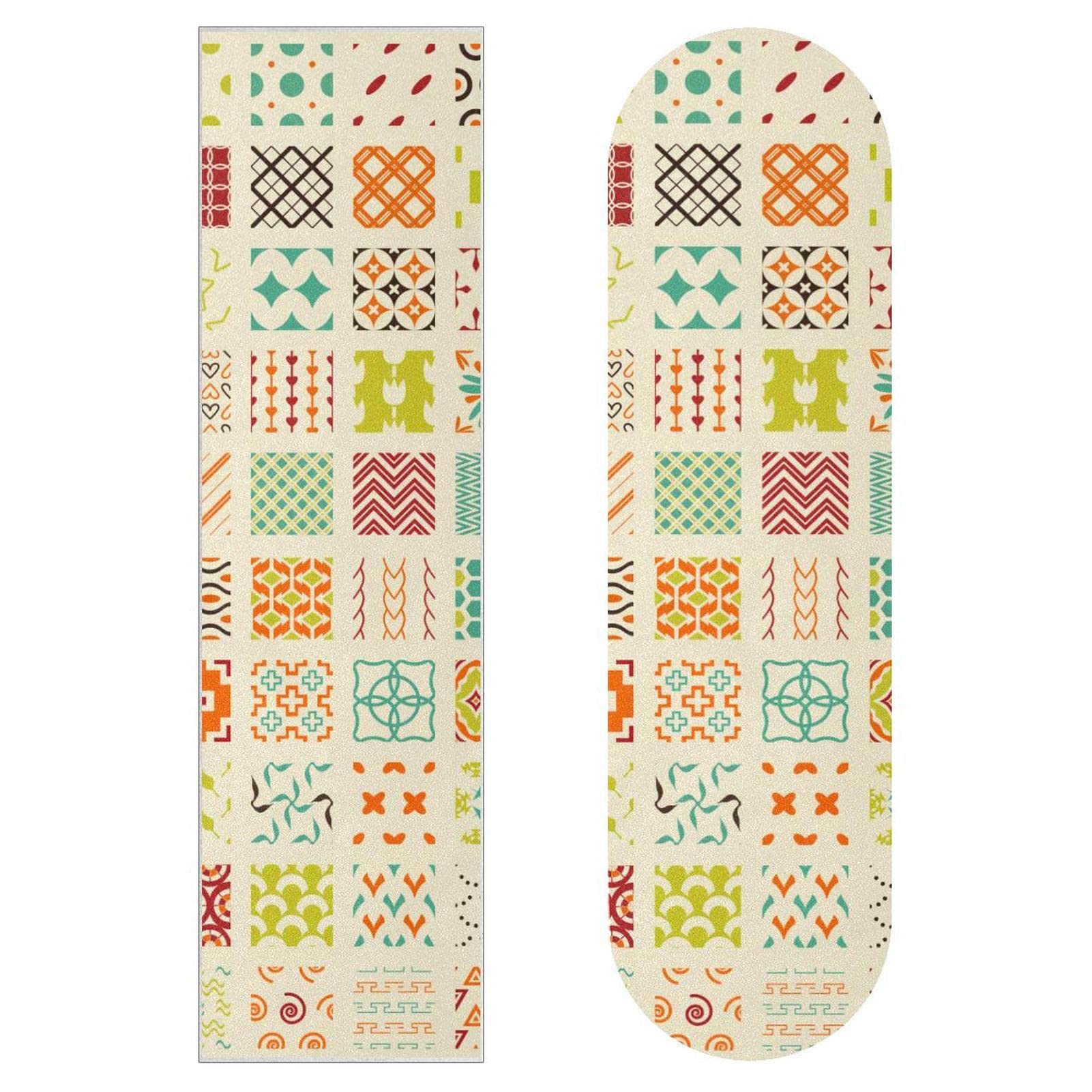 Graphic Prints Lot de 2 feuilles de papier abrasif pour planche de skateboard et longboard