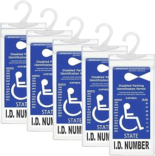 Handicap Placard Holder Disabled Permit Protective Cover with Large Hanger,Universal Car Accessories for Disability Parking