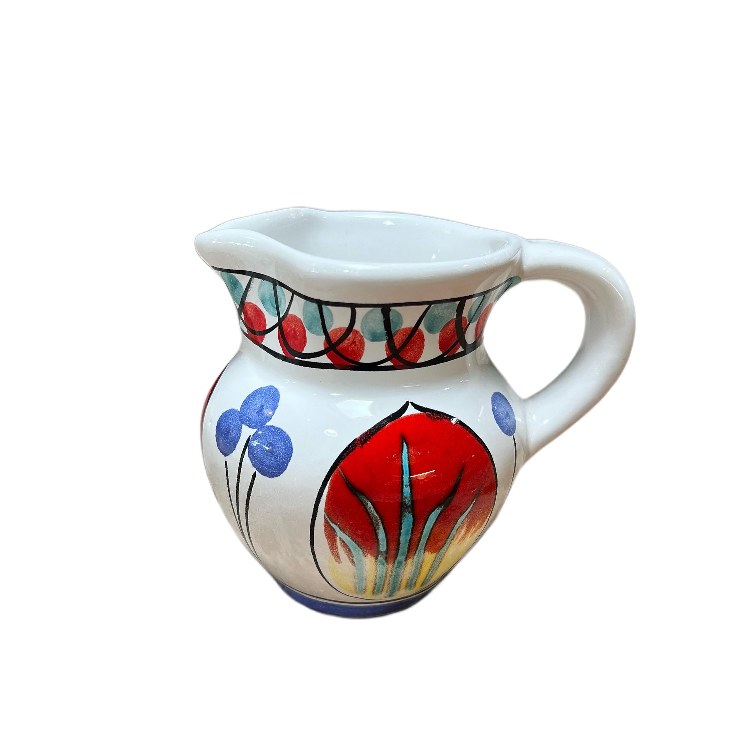 Italian Pottery Hand Painted Bellarte Allegria Ceramic Creamer