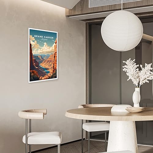 Miniatura 8 de Viokalt Arte de pared vintage de Arizona, paisaje de la ciudad de Estados Unidos, pósteres de lienzo funky América del Norte, Gran Cañón,