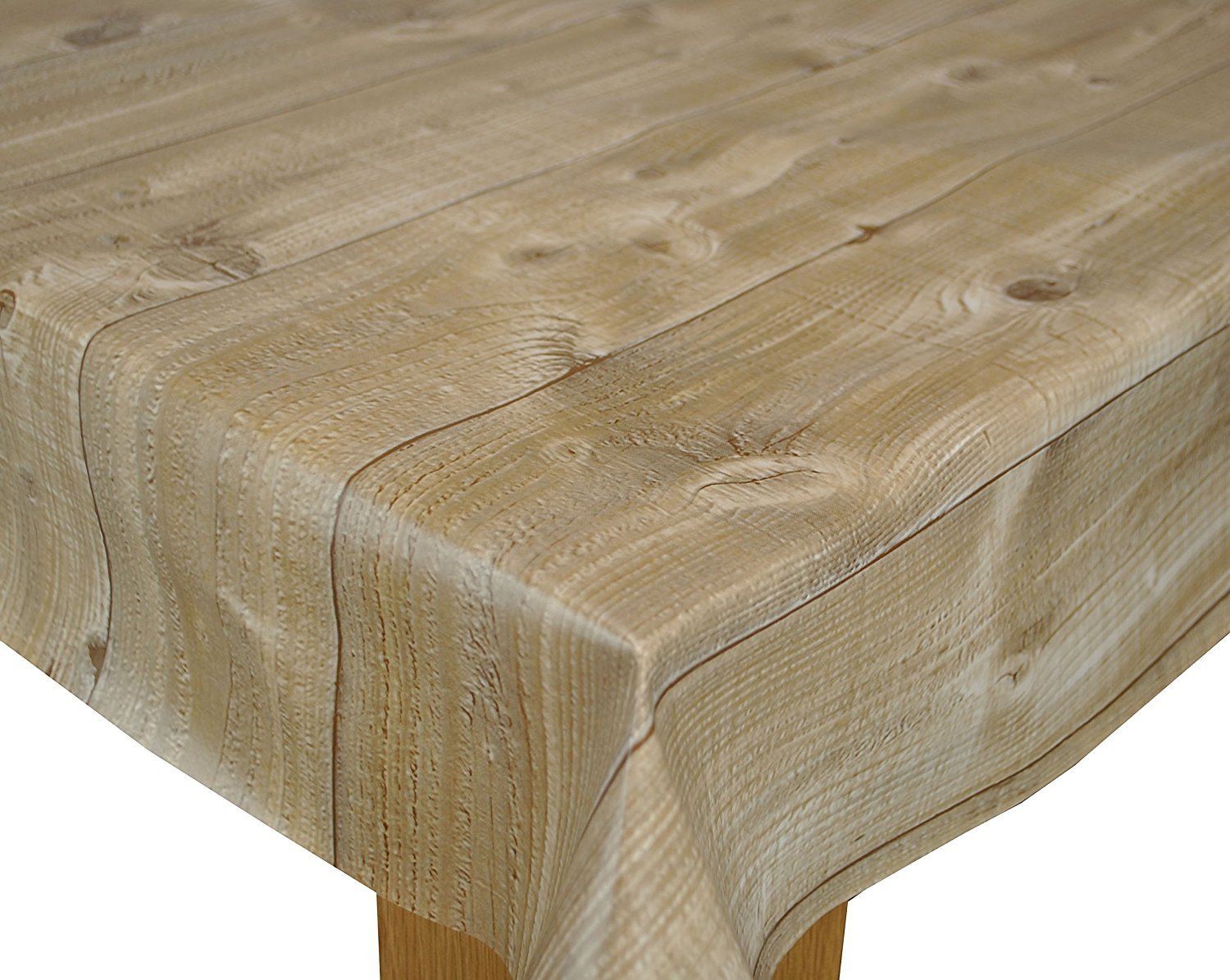 Karina Home Natural Wood Effect Plank PVC Oilcloth Wipe Clean Tablecloth 300cm x 140cm