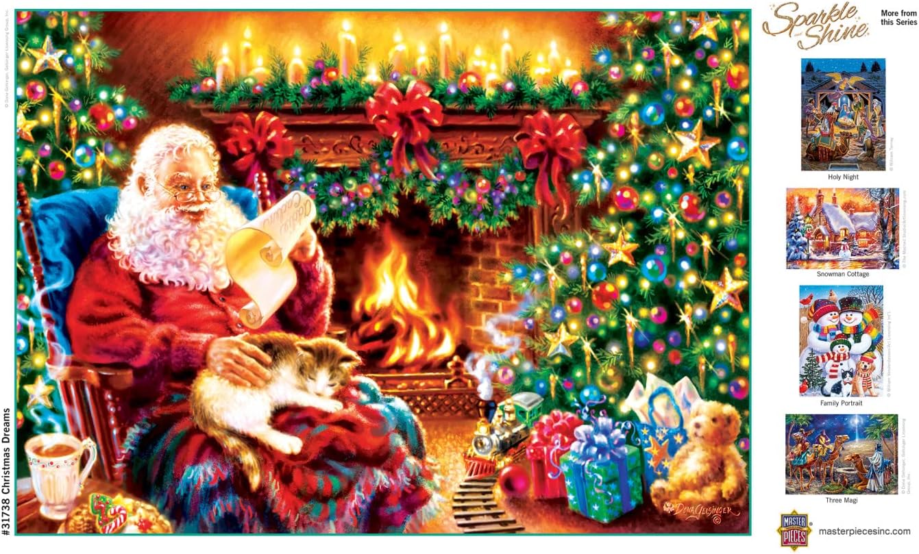 MasterPieces 500 Piece Glitter Jigsaw Puzzle - Christmas Dreams - 15"x21"